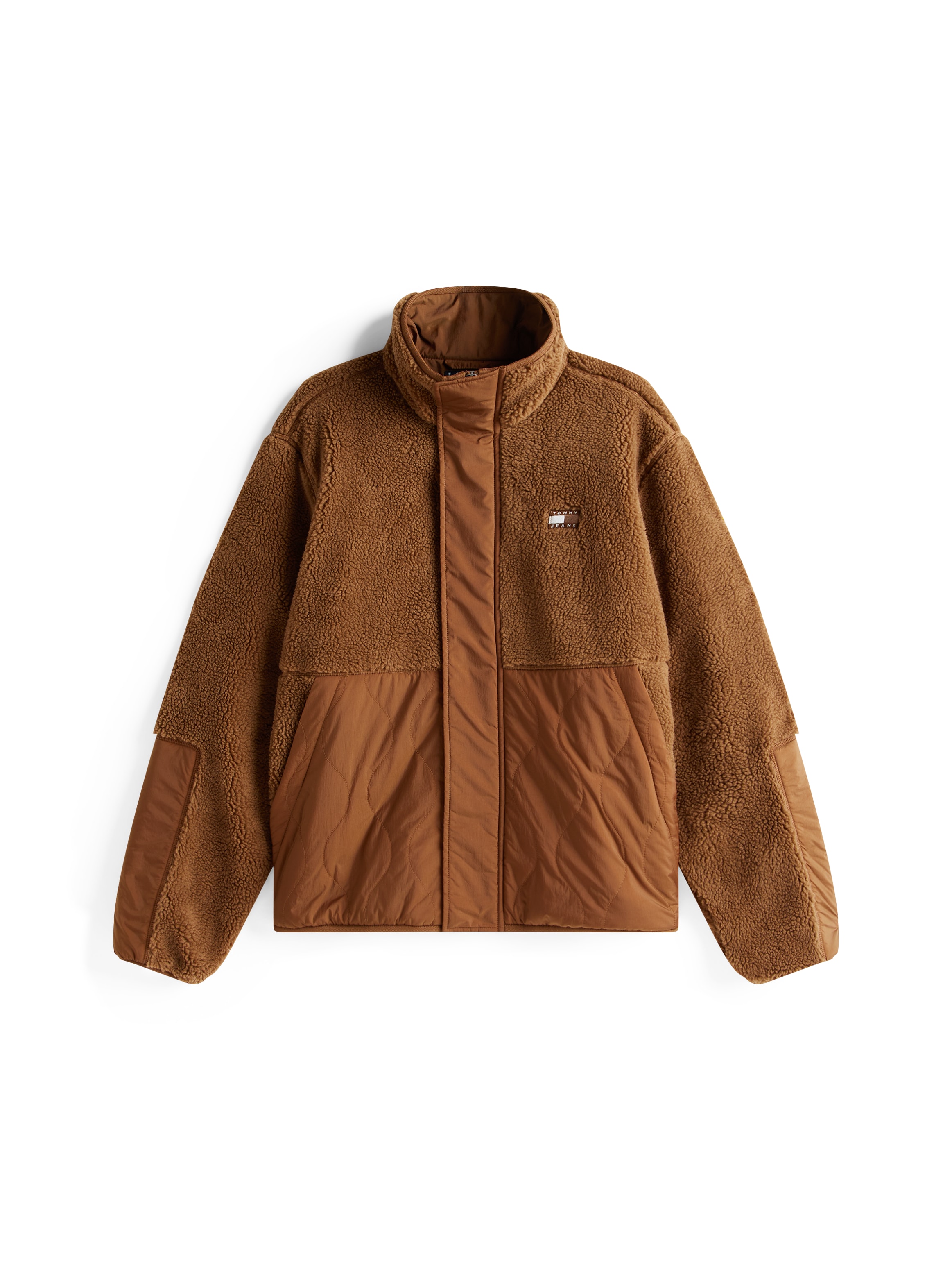 Tommy Jeans Steppjacke »TJM ESSENTL MIX TEDDY«, relaxed fit, mit Teddy Fleece, Stehkragen