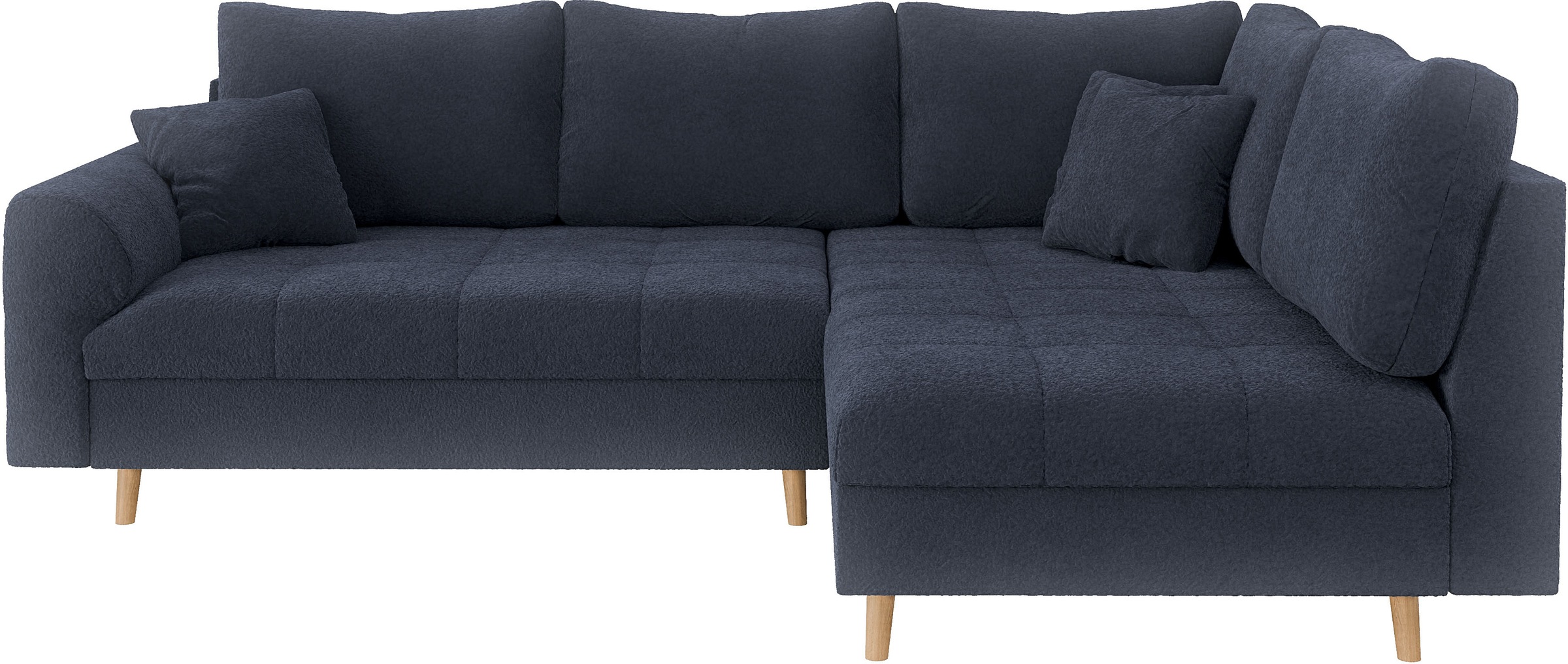 Home affaire Ecksofa »CHARRE L-Form mit Ottomane, Maße B/T/H: 231/161/81 cm«, feine Steppung, lose Rücken- und Zierkissen, auch in Cord und Bouclé