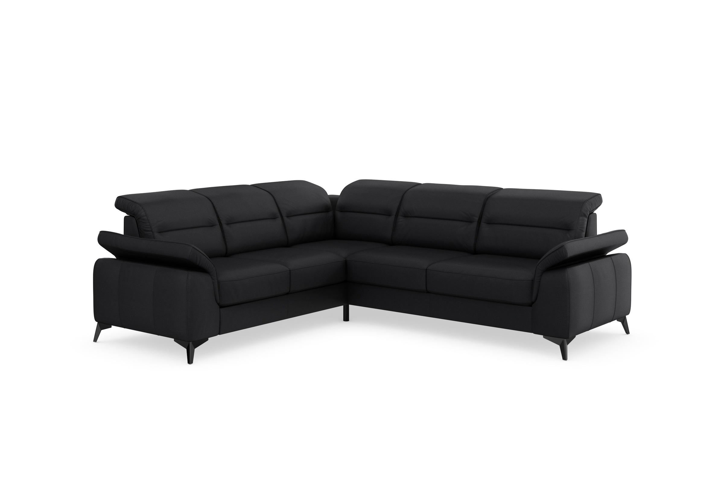 sit&more Ecksofa »Sinatra L-Form«, optinal mit Kopfteilverstellung und Armteilfunktion, Metallfüße