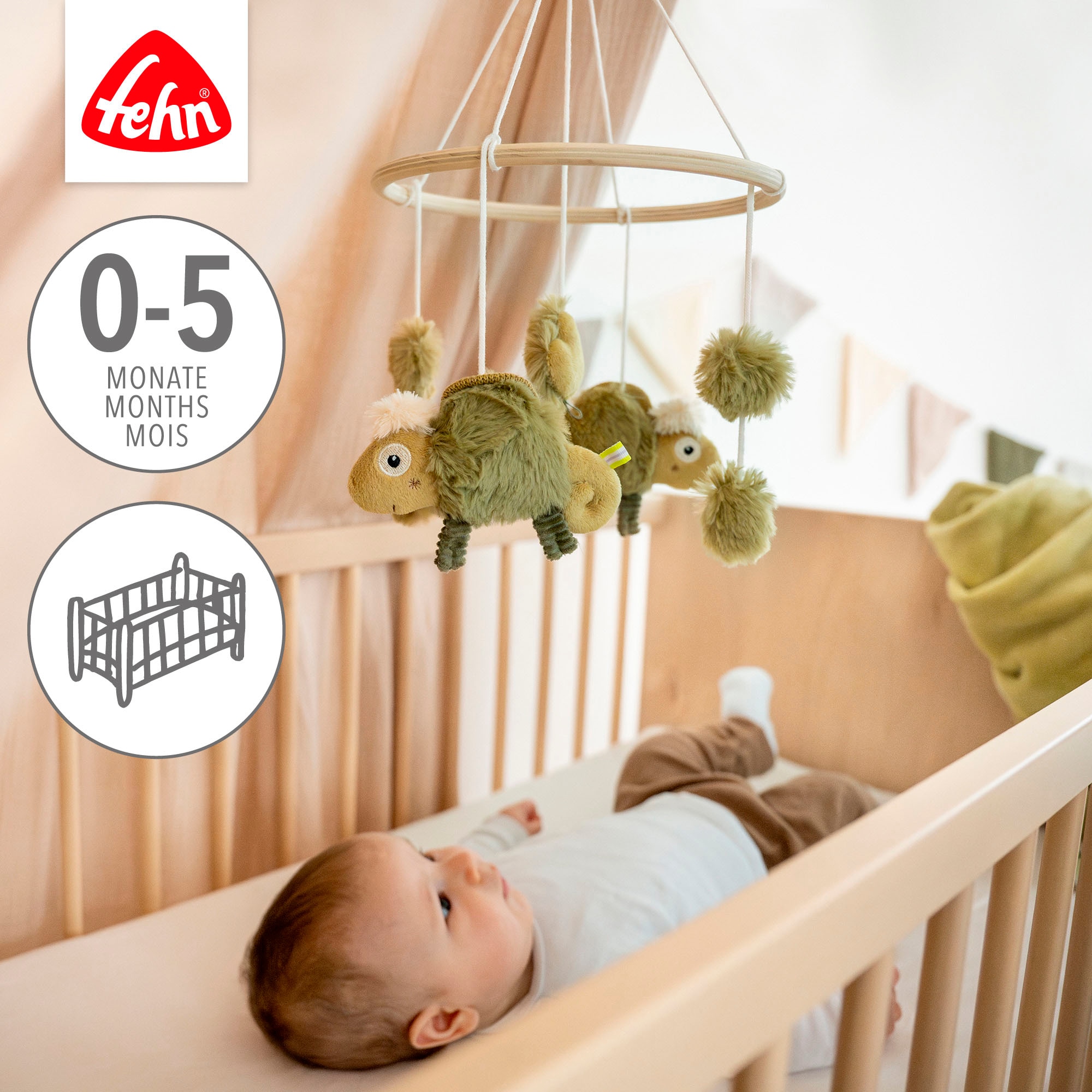 Fehn Mobile »Lazy, Crazy & Pink, Holz-Mobile Chamäleon«