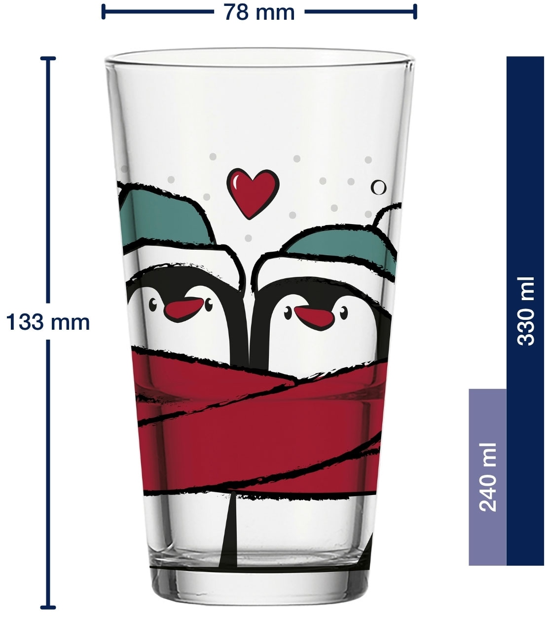 LEONARDO Gläser-Set »SILENZIO Trinkglas mit Motiv«, (Set, 6 tlg.), Pinguine, 6er Set, 330ml
