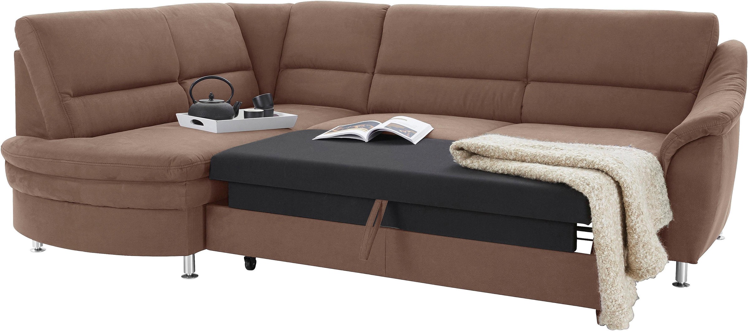 sit&more Ecksofa »Cardoso L-Form«, mit Federkern, wahlweise mit Bettfunktion und Schubkasten