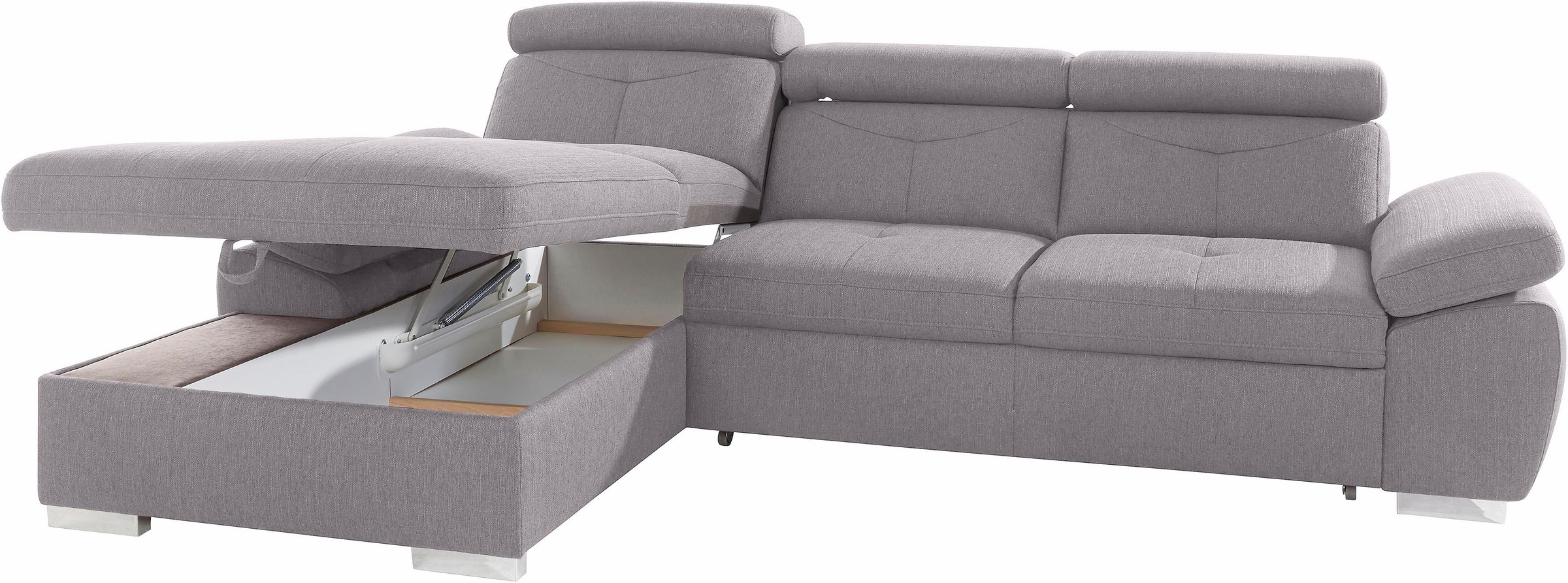 exxpo - sofa fashion Ecksofa »Spring, super bequem, mit Armteil- und Kopfteilfunktion, OTTOs Choice«, L-Form, wahlweise mit Bettfunktion und Bettkasten