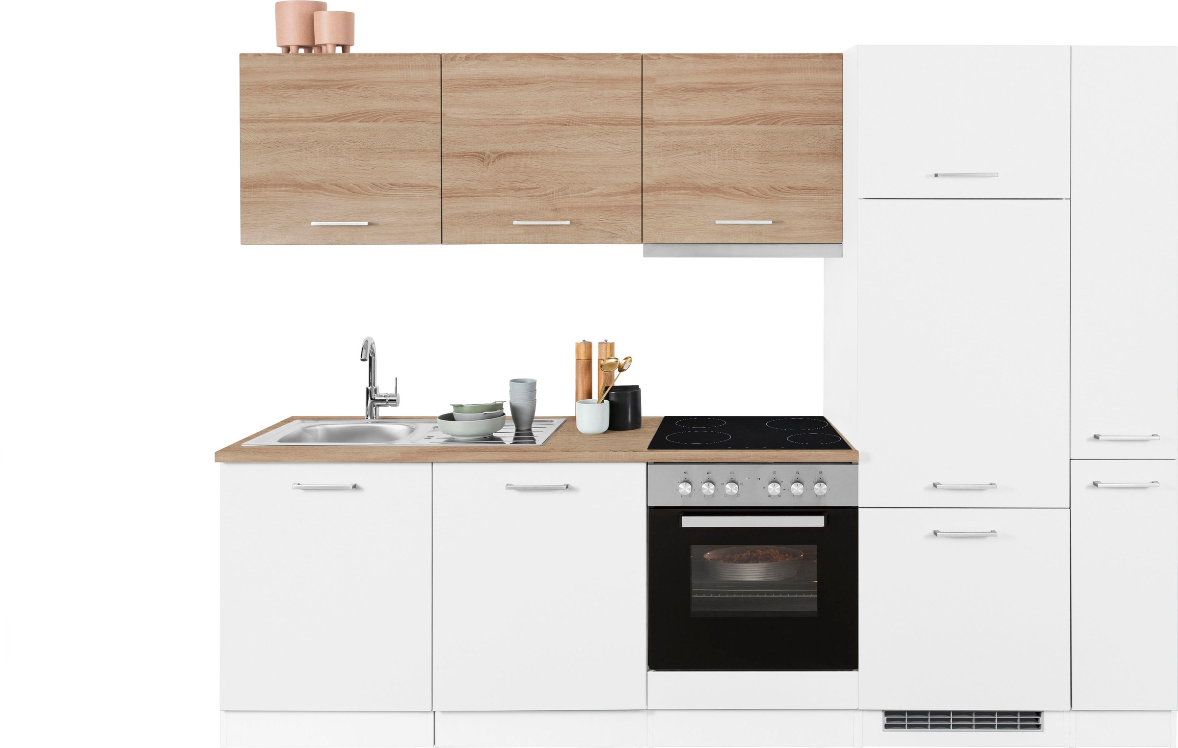 KOCHSTATION Küchenzeile »KS-Visby«, mit E-Geräten, Breite 270 cm inkl. Kühl günstig online kaufen