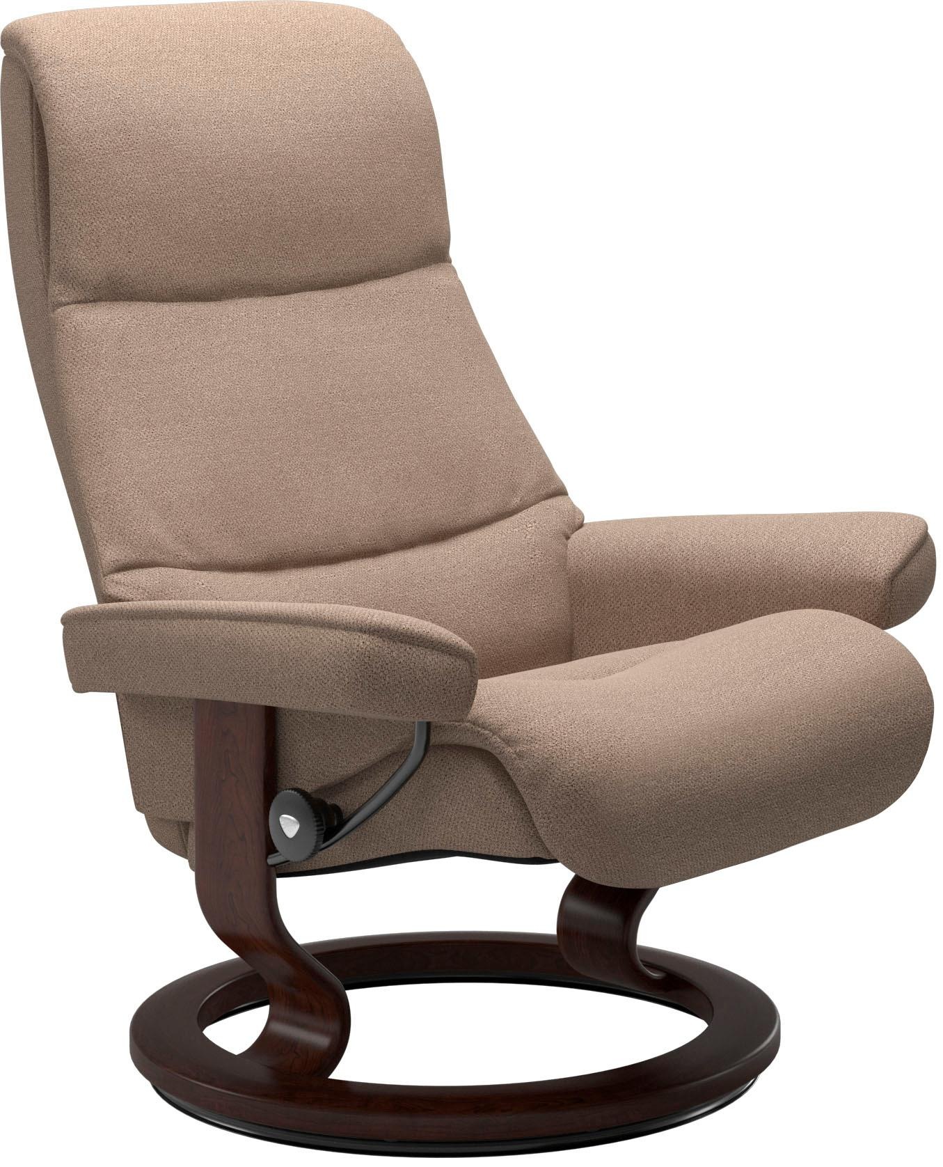 Stressless® Relaxsessel »View«, (Set, Relaxsessel mit Hocker), mit Classic Base, Größe M,Gestell Braun