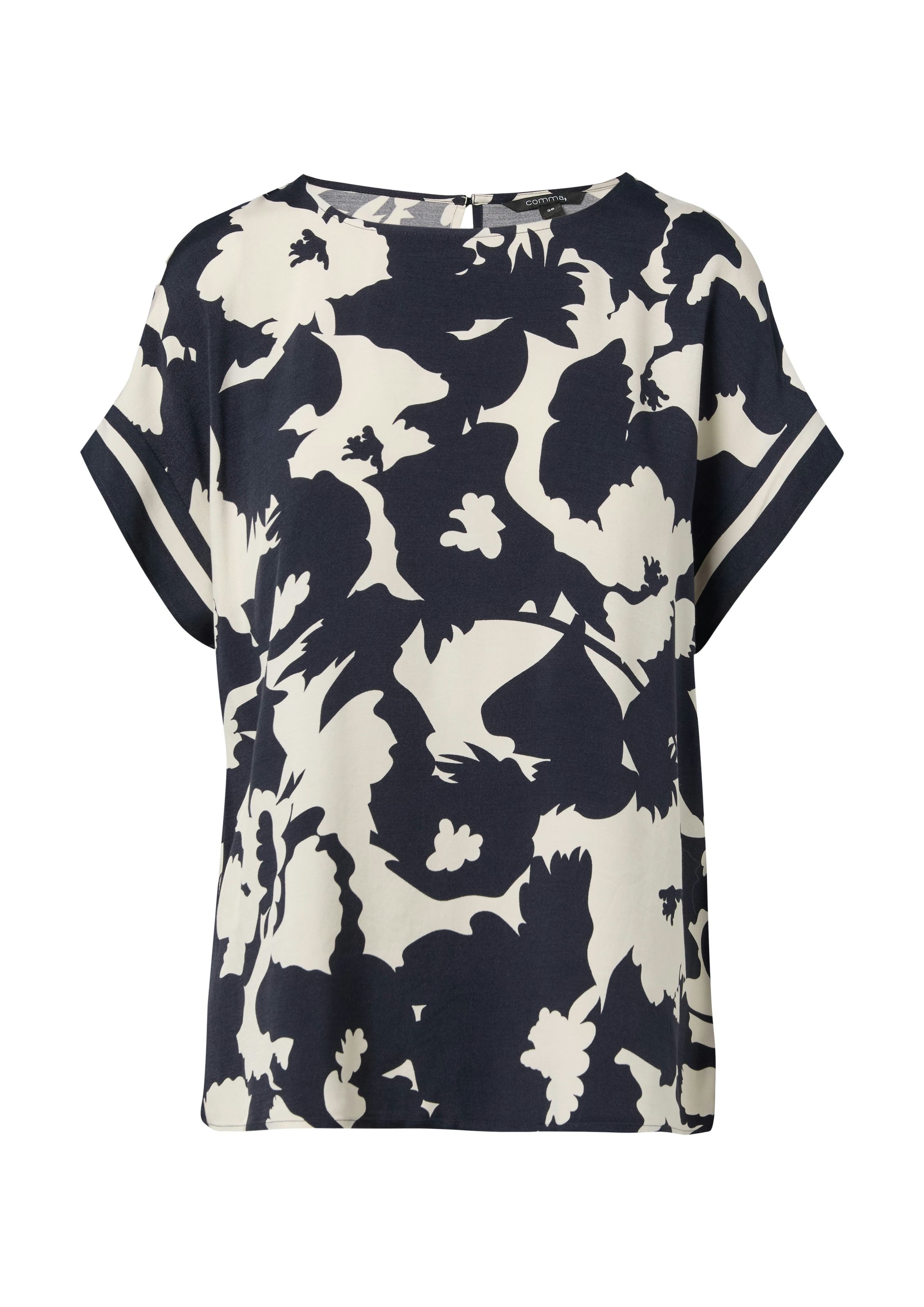 Comma Kurzarmbluse, mit All-Over Print