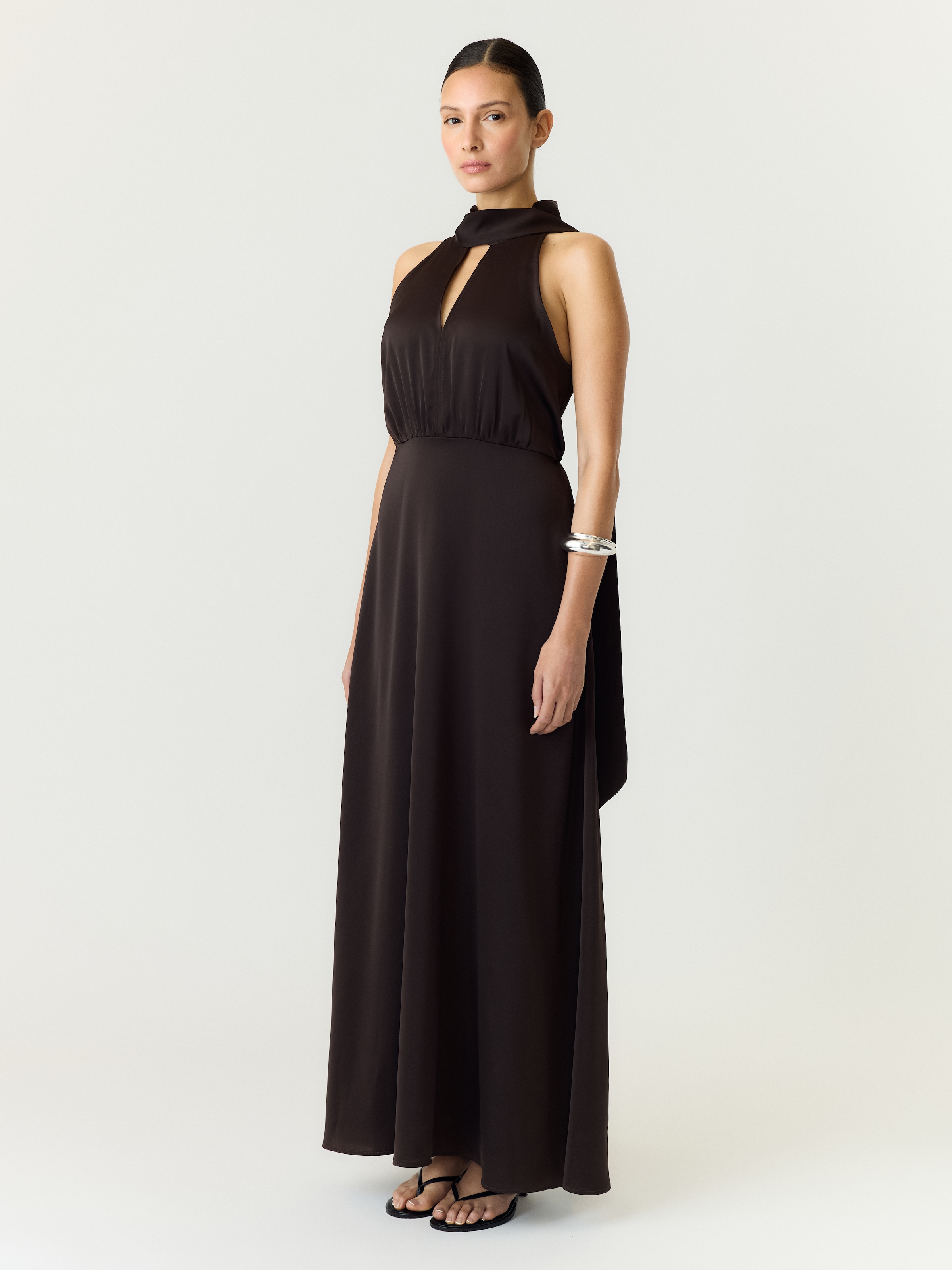 Y.A.S Maxikleid »YASTHEA SL MAXI DRESS S. NOOS« Materialmix, regular fit