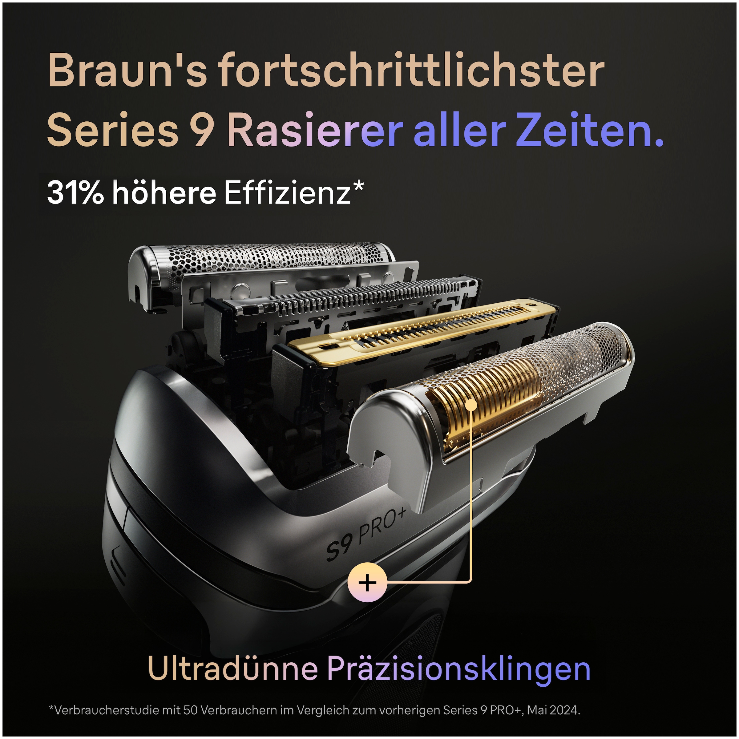 Braun Ersatzscherkopf »Series 9 PRO+ 96M« ORIGINAL Ersatzscherteil, Kompatibel mit Braun Series 9 Rasierern
