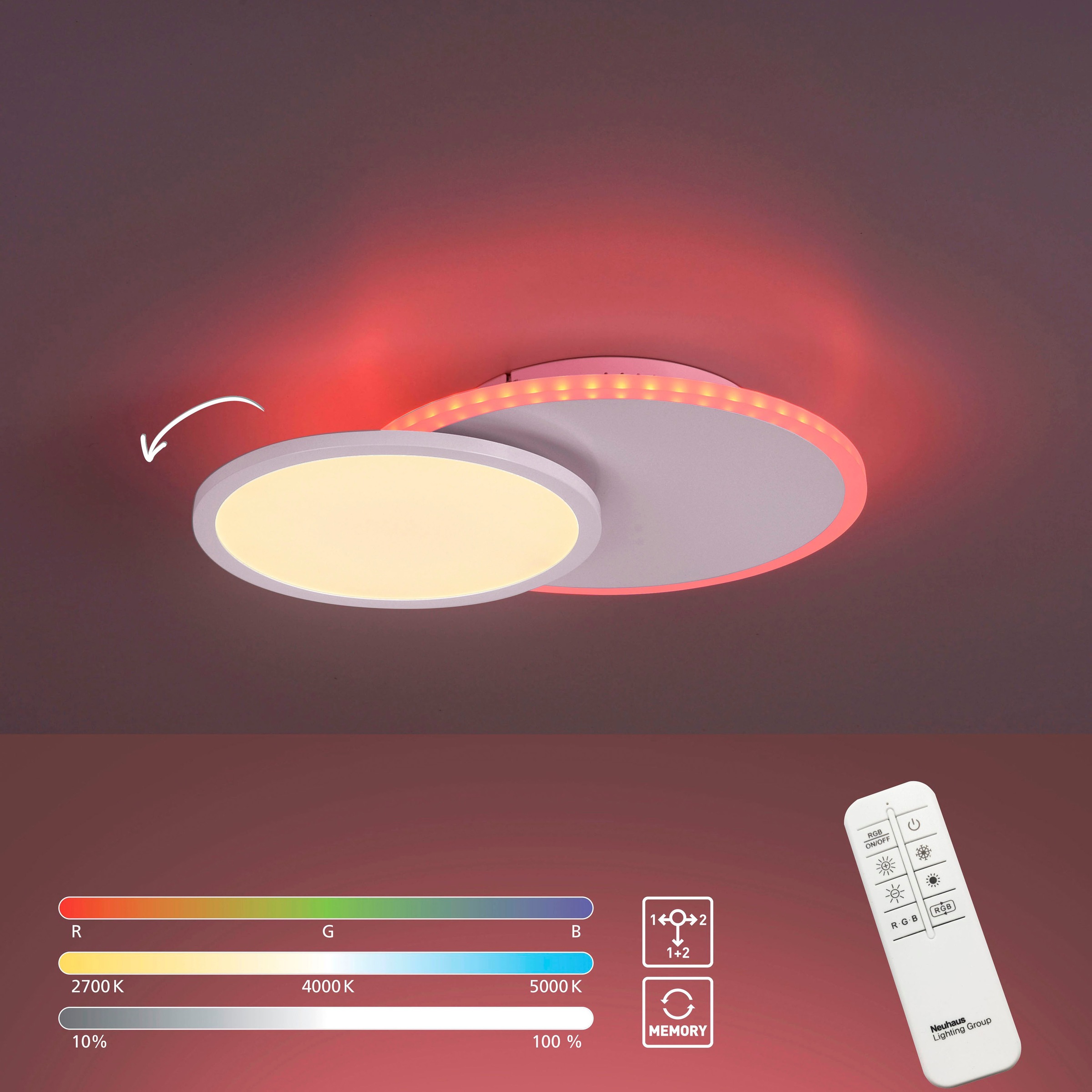 JUST LIGHT Deckenleuchte »MADINA«, 2 flammig, Leuchtmittel LED-Board-LED-Bo günstig online kaufen