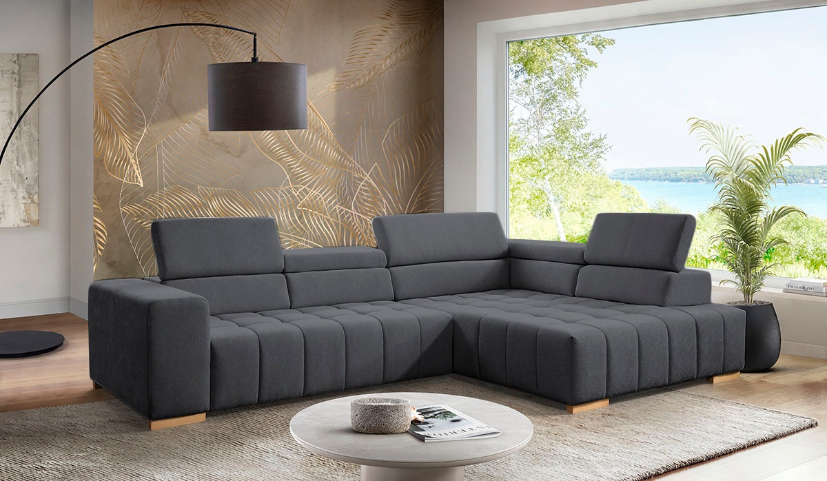 exxpo - sofa fashion Ecksofa »Elianos, hoher Sitzkomfort, aufwendige Kreuzsteppung im Sitz, L-Form«
