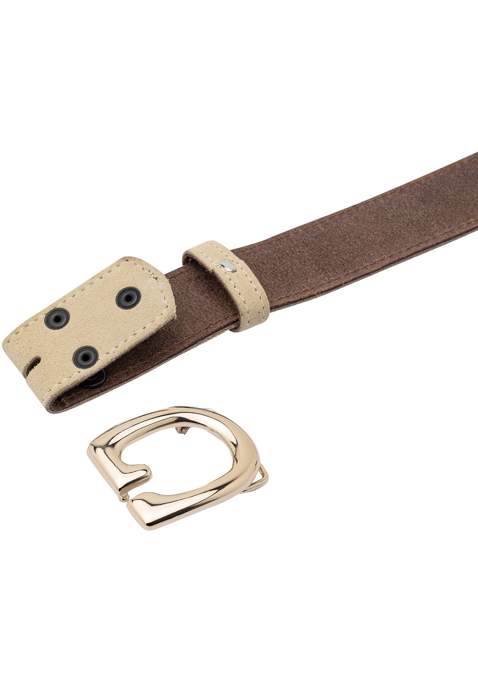 Rettungsring Gürtel Ledergürtel mit austauschbarer Schließe »Offen Rund Gold«