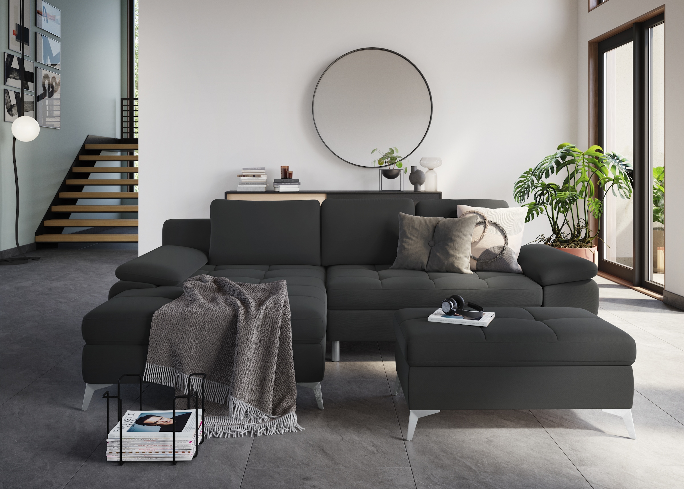 sit&more Ecksofa »Latigo L-Form«, mit Recamiere, wahlweise mit Bettfunktion und Bettkasten