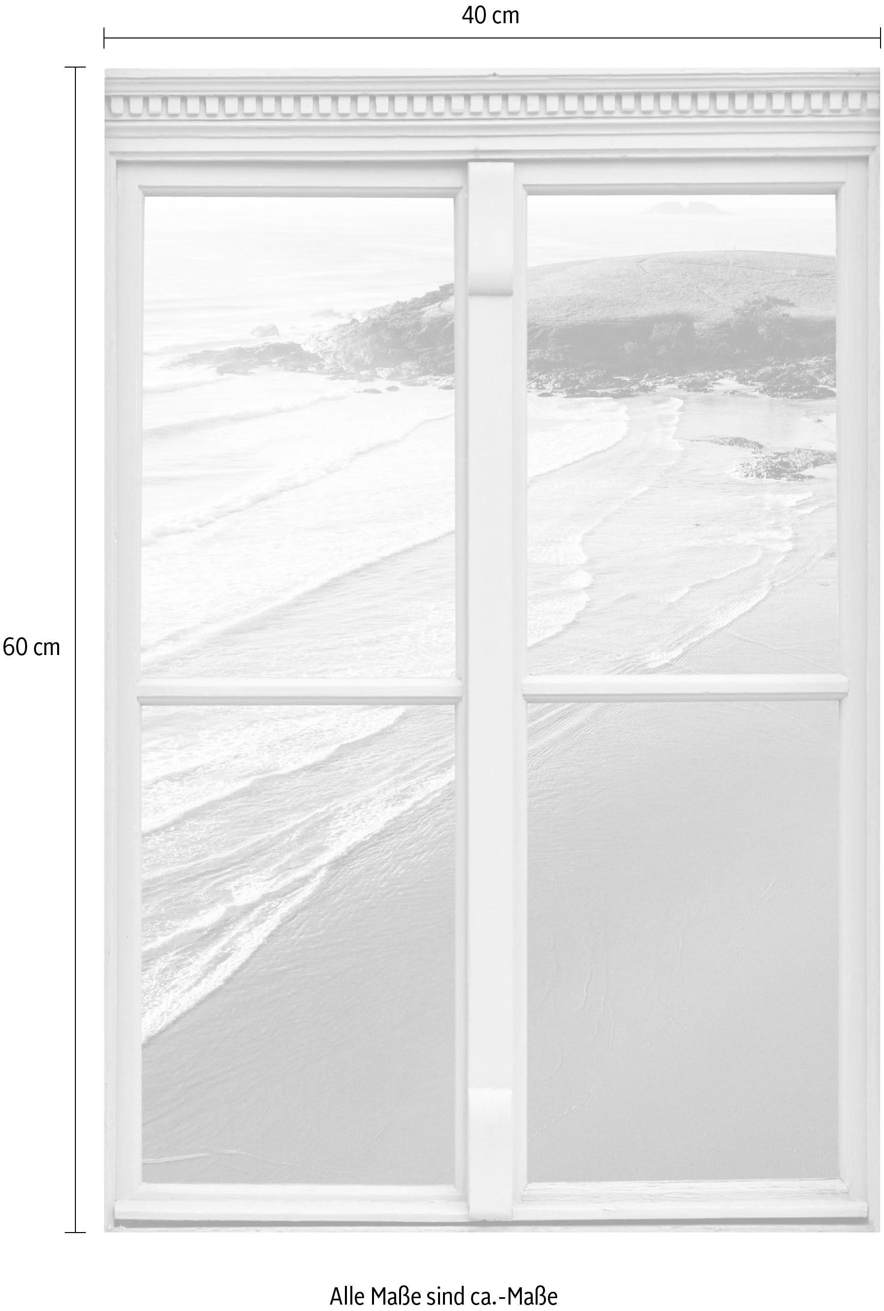 queence Wandsticker »Strand«, Wandsticker, Wandbild, selbstklebend, 3D, Fenster