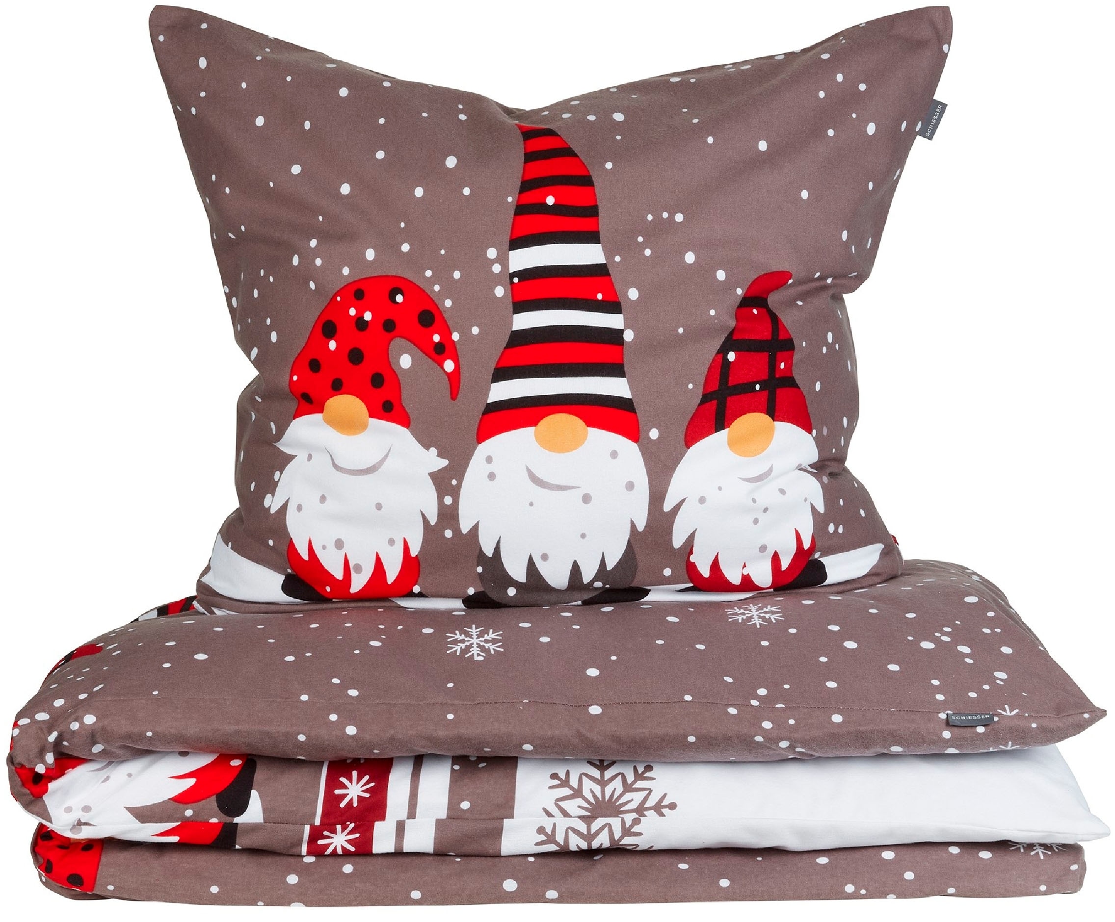 Schiesser Bettwäsche »Wichtel aus weicher Baumwolle mit coolem Winter-Print«, MADE IN GREEN by OEKO-TEX®-zertifiziert