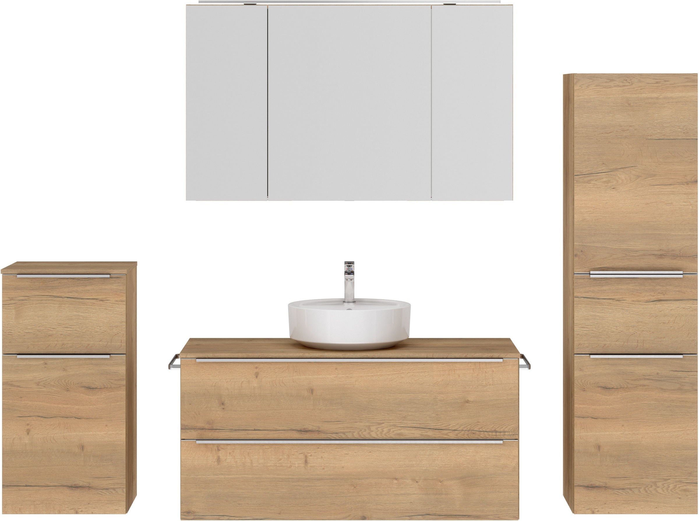 nobilia® Badmöbel-Set »Alvene« vormontiert, mit Soft-Close, 4 Stk. tlg. günstig online kaufen