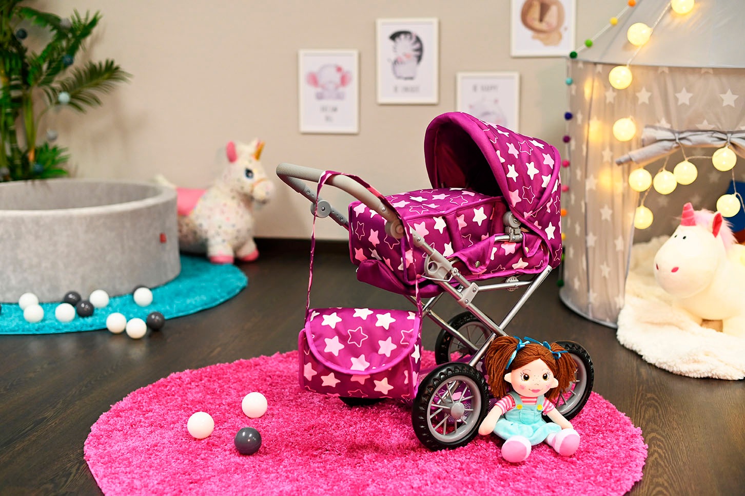 Knorrtoys® Kombi-Puppenwagen »Ruby«, mit Wickeltasche