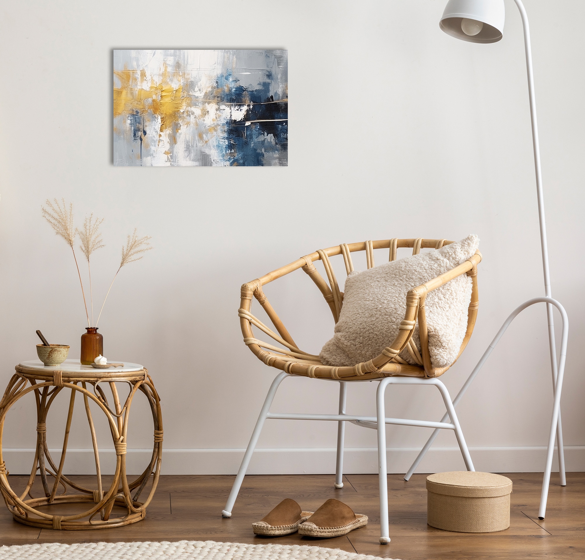 queence Leinwandbild »Nicole«, Abstrakt-Kunst, (1 St.), Abstrakt, gold, Wan günstig online kaufen
