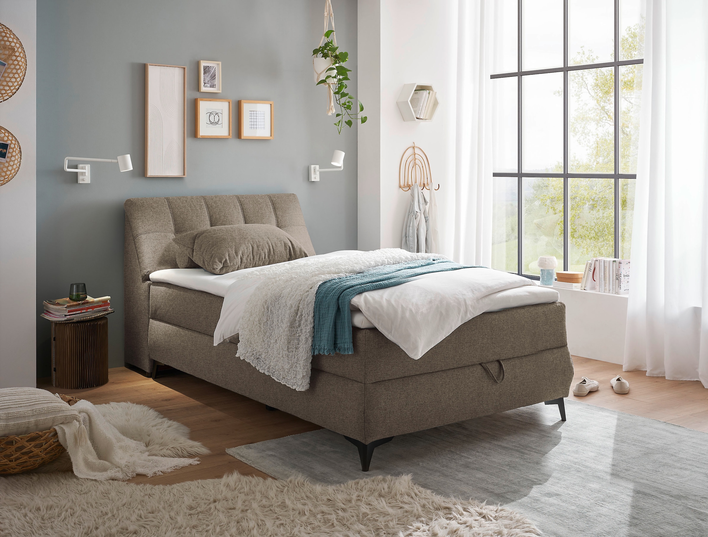 ED EXCITING DESIGN Boxbett »Atlantis«, mit Bettkasten und Stauraum im Kopfteil