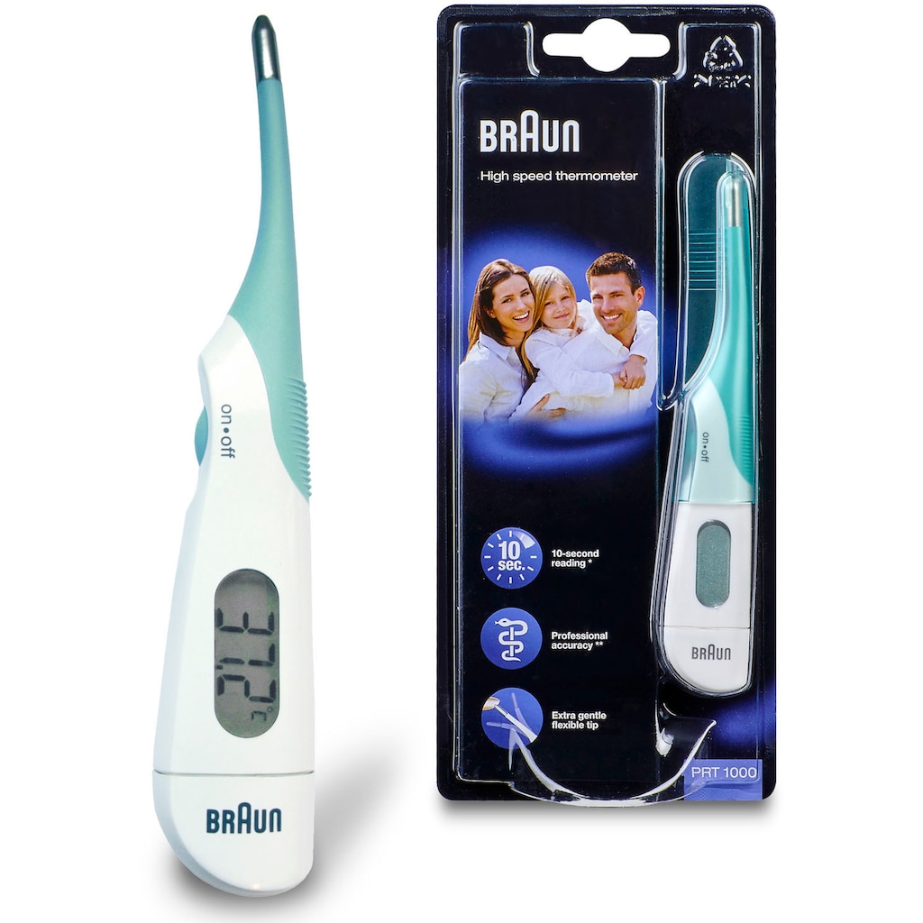 Braun Fieberthermometer »Braun Digital-Thermometer, PRT 1000«, zuverlässig und extrem schnell durch professionelle Genauigkeit