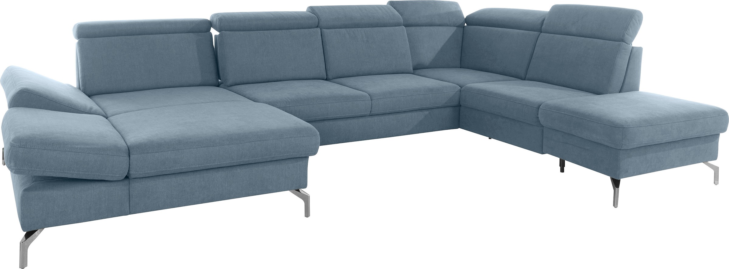 sit&more Wohnlandschaft »Brisbane U-Form«, Fußhöhe 15 cm, inklusive Sitztiefen-, Armteil- und Kopfteilverstellung