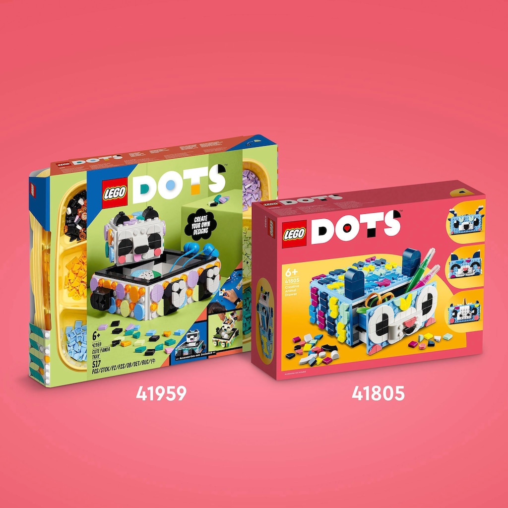 LEGO® Konstruktionsspielsteine »Tier-Kreativbox mit Schubfach (41805), LEGO® DOTS«, (643 St.)