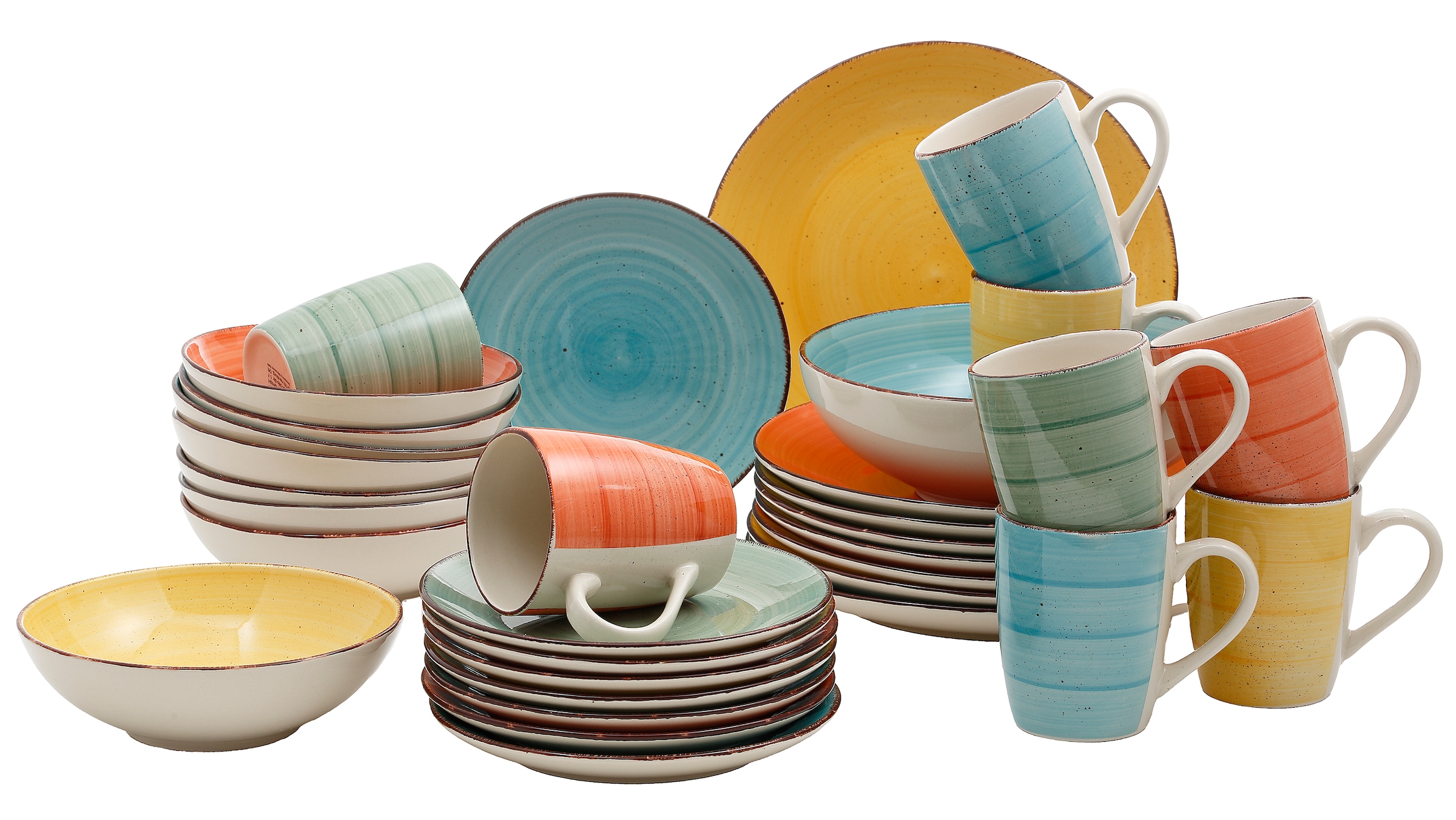 my home Kombiservice »Geschirr-Set, Service Verceia«, (Set, 33 tlg.), Pinse günstig online kaufen