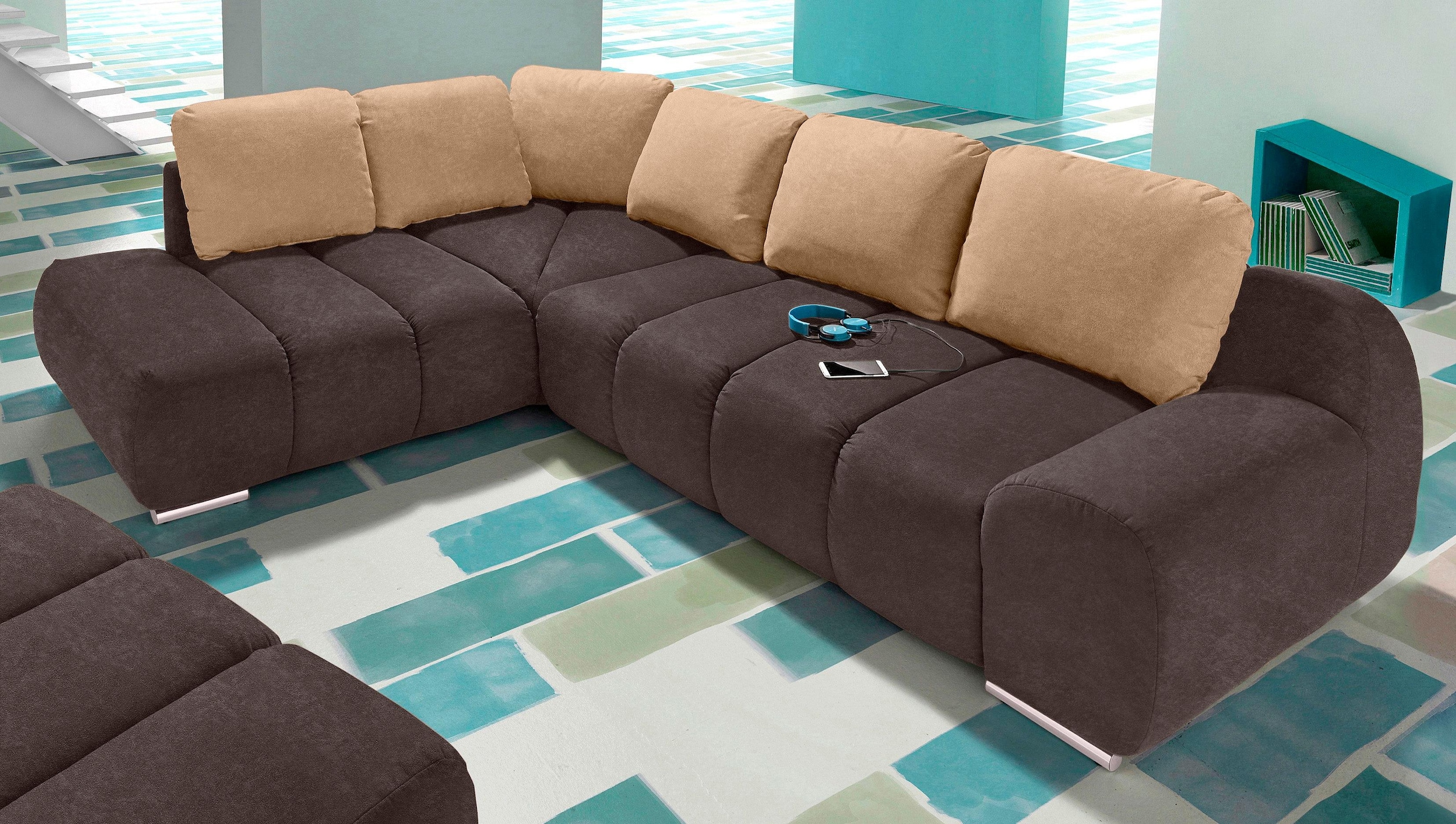 Home affaire Ecksofa »Bono L-Form« mit Ottomane, wahlweise mit Bettfunktion günstig online kaufen