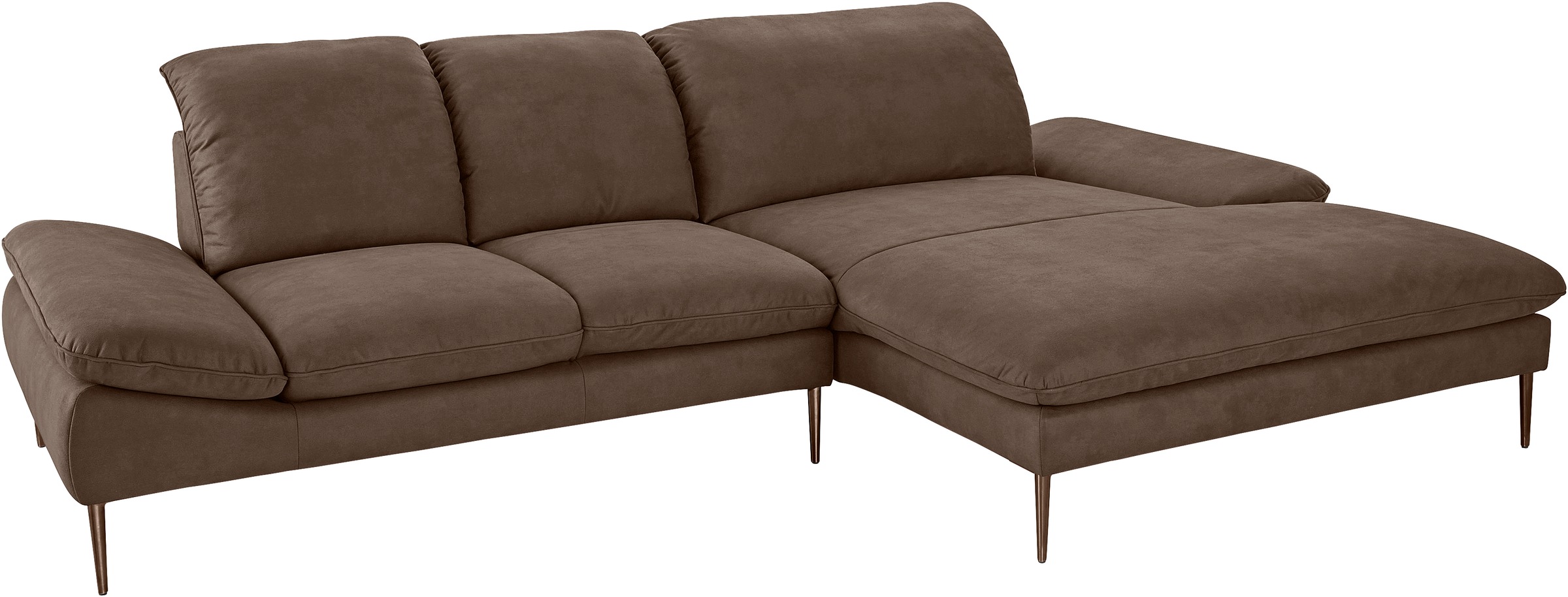 W.SCHILLIG Ecksofa »enjoy&MORE, Designsofa, bequem, zeitlos und elegant, L-Form«, Sitztiefenverstellung, Füße bronze pulverbeschichtet, Breite 310 cm