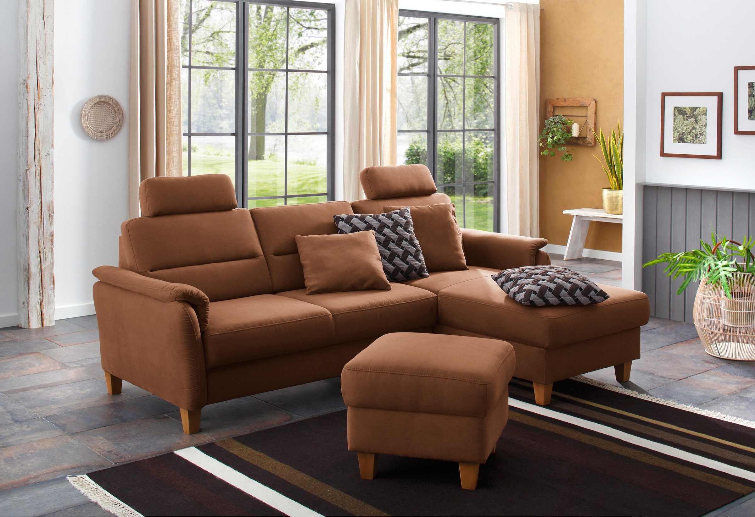 Home affaire Ecksofa »Palmera L-Form, B: 244 cm« optional Bettfunktion & Be günstig online kaufen