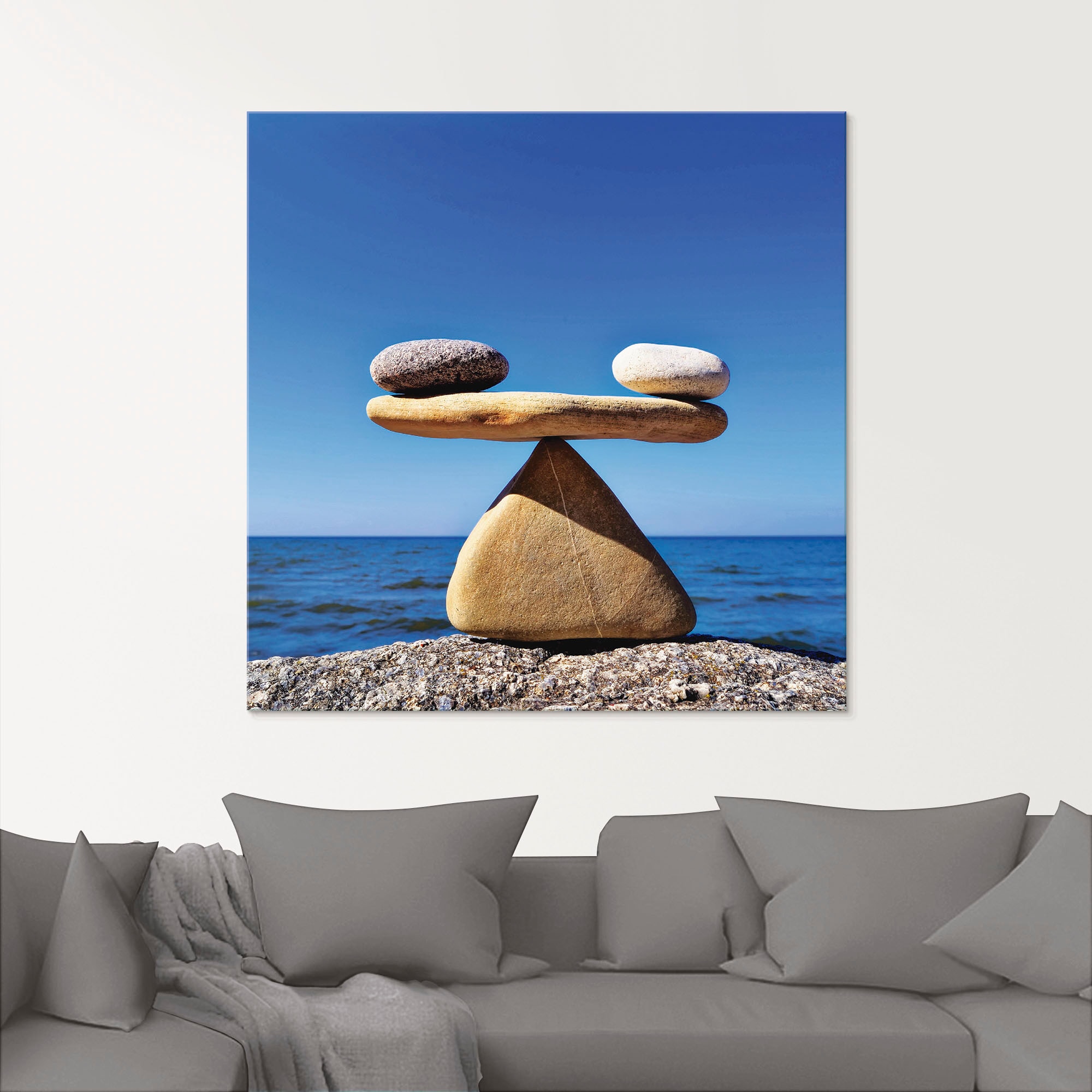 Artland Glasbild »Gleichgewicht - Steine Meer«, Zen, (1 St.), in verschiedenen Größen