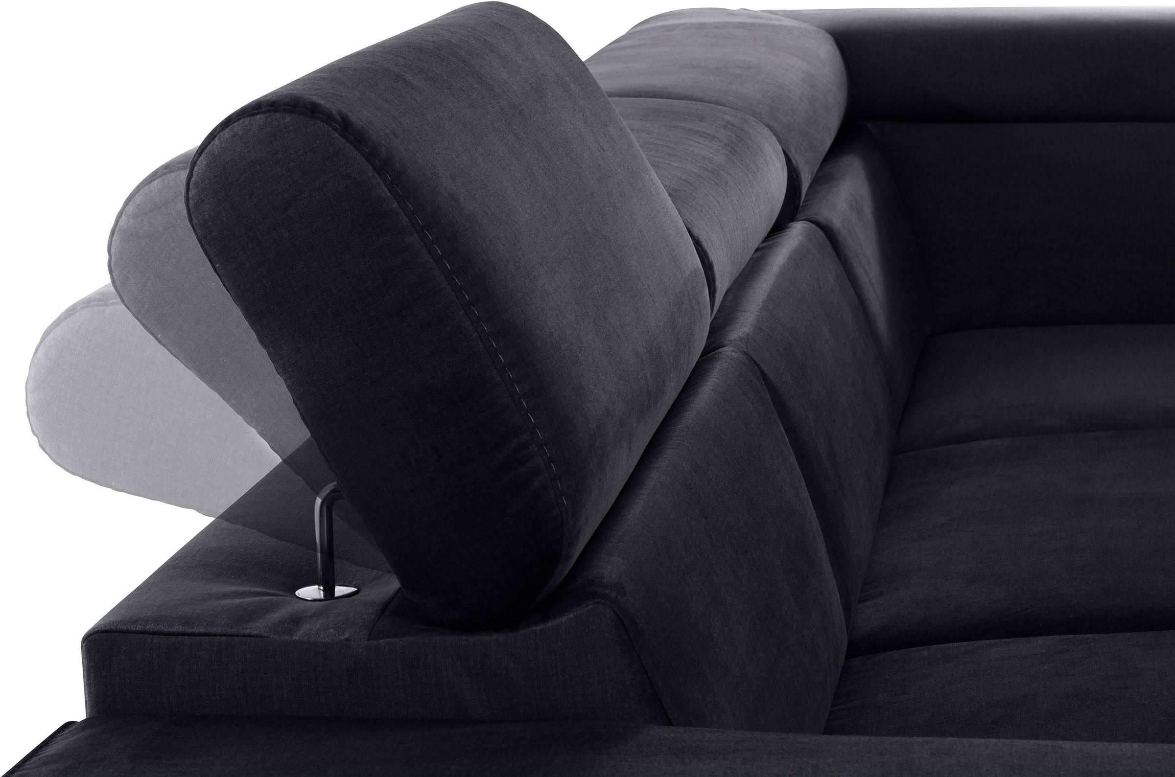 COTTA Ecksofa »Morven L-Form mit Kopfteilverstellung«, wahlweise mit Bettfunktion, Bettkasten & Wireless-Charger