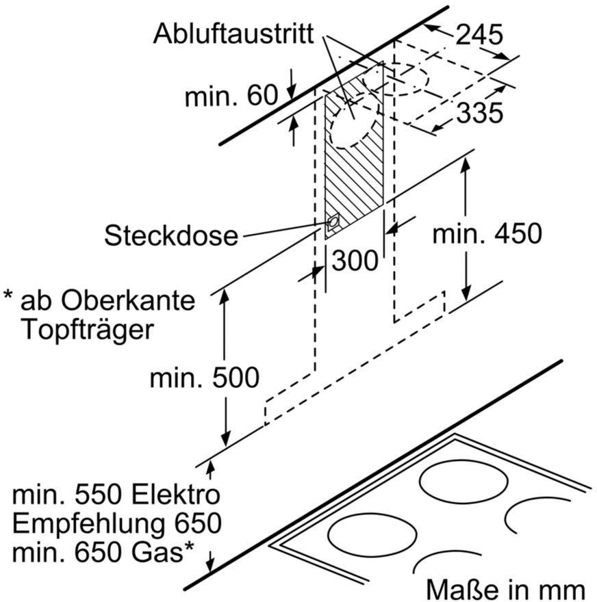 BOSCH Wandhaube »DWB97CM50«, Serie 6