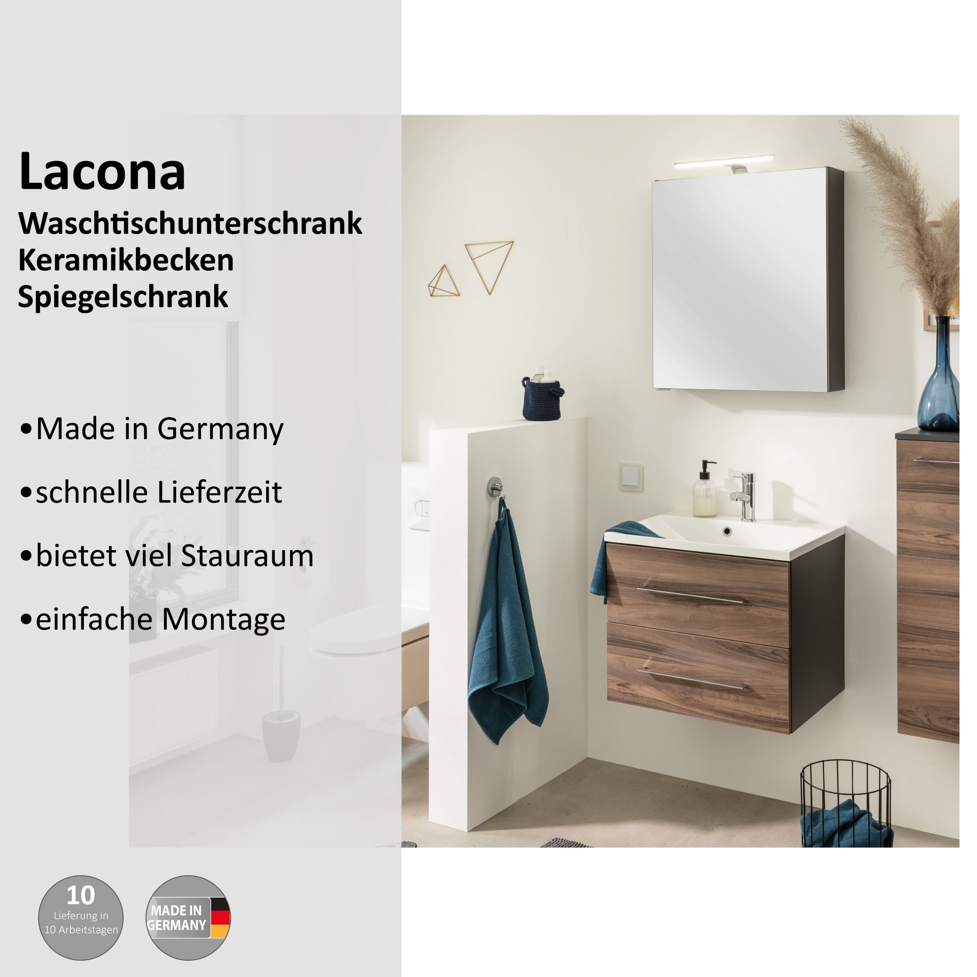 FACKELMANN Badmöbel-Set, (3 St.)