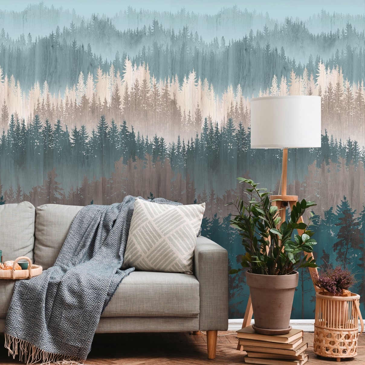 living walls Fototapete »Metropolitan Stories. Travel Styles. Waldtapete«, matt-gemustert-neutral, Fototapete Landschaft Horizonz Tapeten Wohnzimmer Schlafzimmer Küche