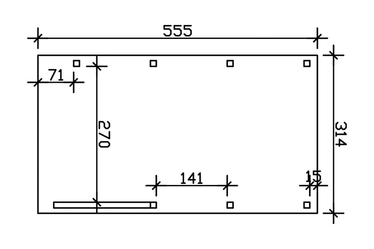 Skanholz Einzelcarport »Friesland 5«, Holz, 270 cm, braun