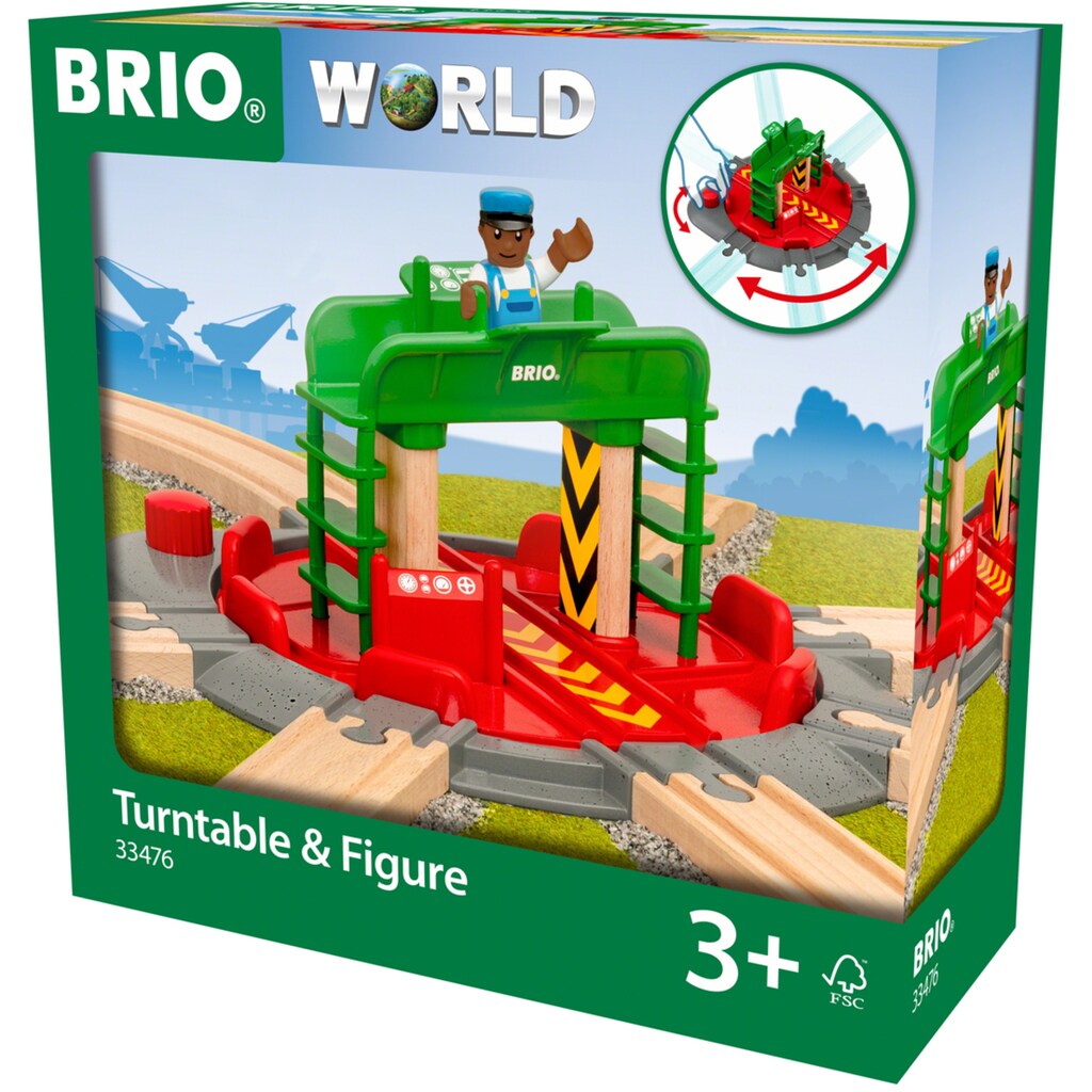 BRIO® Spielzeugeisenbahn-Brücke »BRIO® WORLD, Lok-Drehscheibe mit Kontrollbrücke«