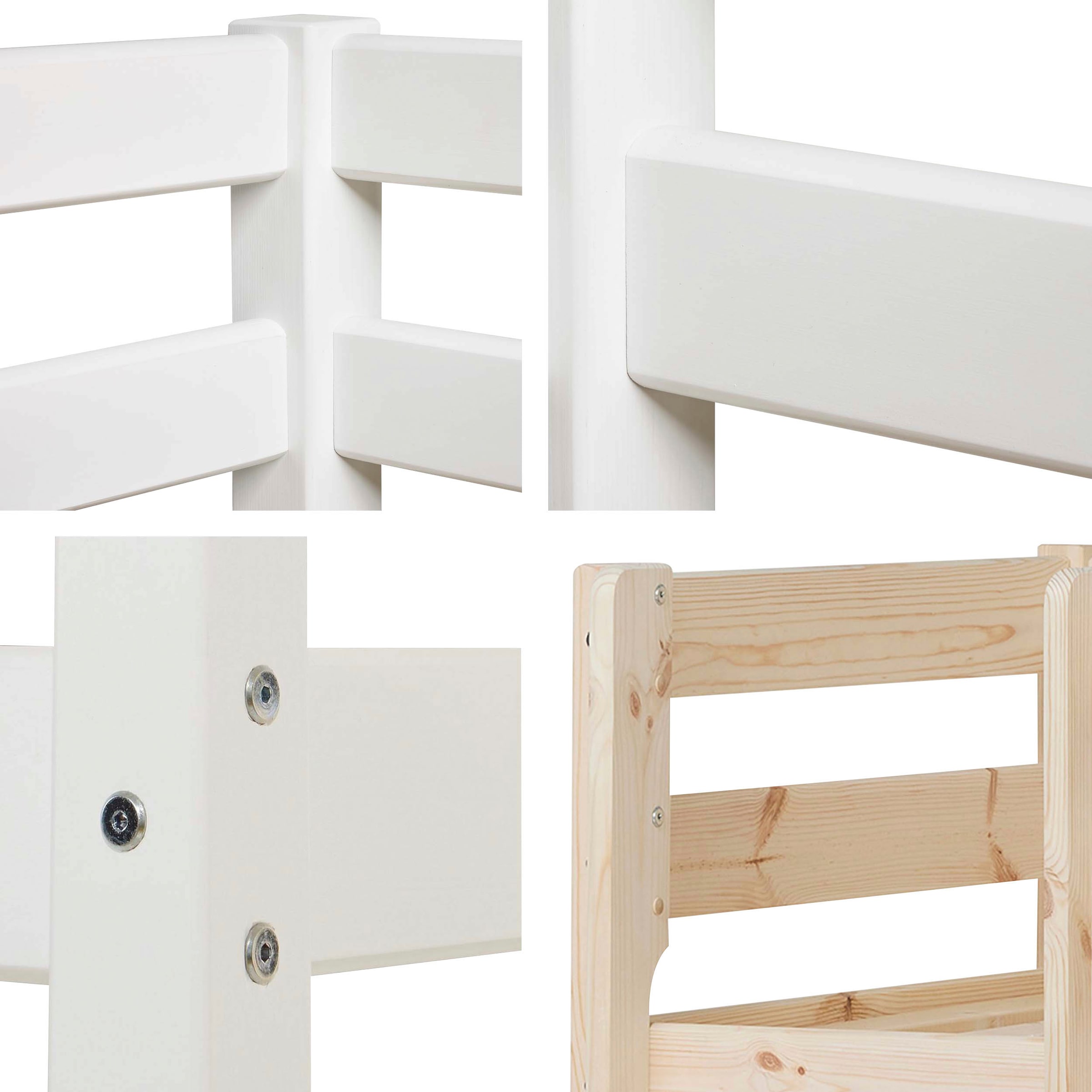 Hoppekids Etagenbett »ECO Comfort Kinderbett 90x200 oder 70x160 aus Massivholz in 4 Farben« TÜV, FSC und Nordisches Umweltzeichen – wahlweise mit Matratzen