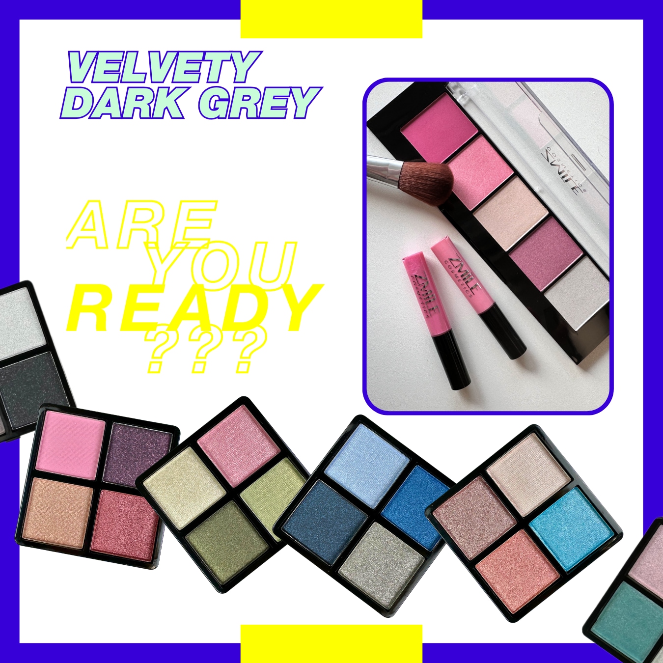 ZMILE COSMETICS Kosmetik-Koffer »'Beauty Case Velvety' (dark grey)«, (72 tlg.), mit veganer Formulierung