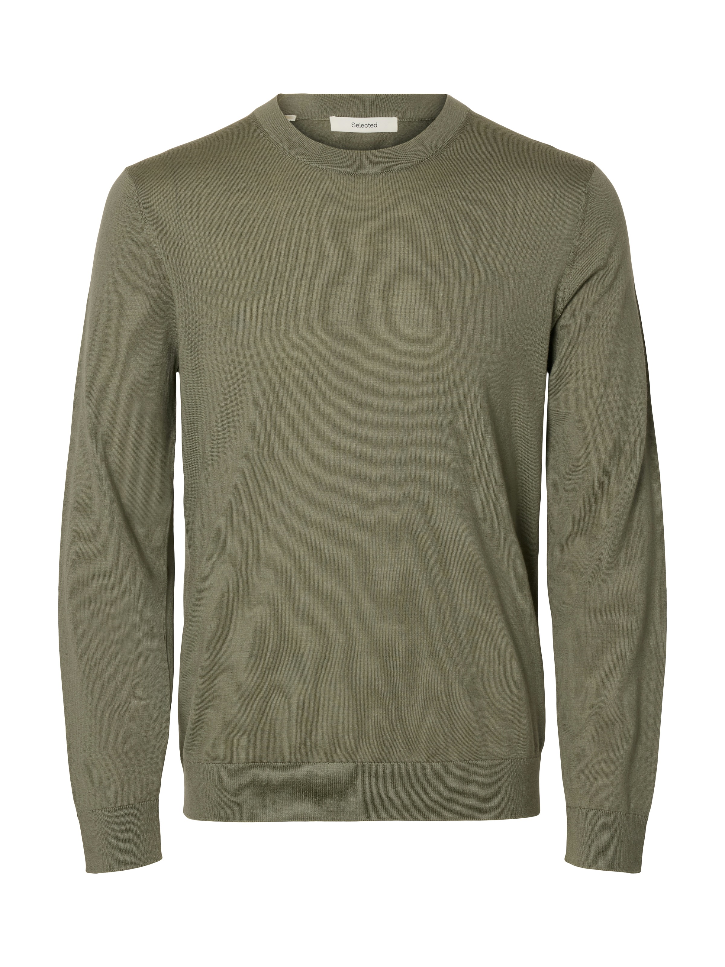 SELECTED Rundhalspullover »SLHTRAY LS KNIT MERINO CREW NECK NOOS« Wolle, regular fit