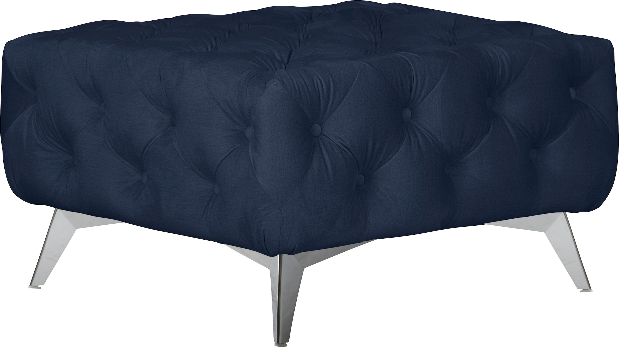 Leonique Polsterhocker »Amaury«, Chesterfield-Optik, Breite 80cm, Fußfarbe wählbar