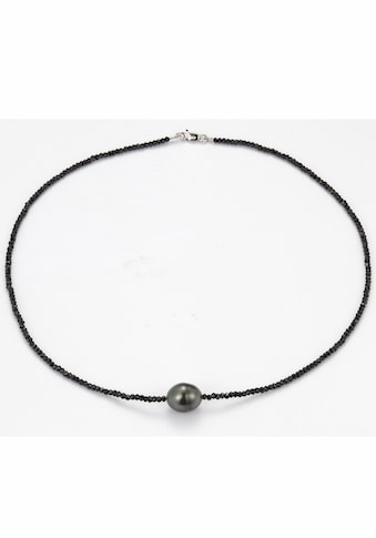 Adriana Perlenkette »La mia perla, S2507-schwarz/Ba«, mit Spinellen und Tahitizuchtperle kaufen