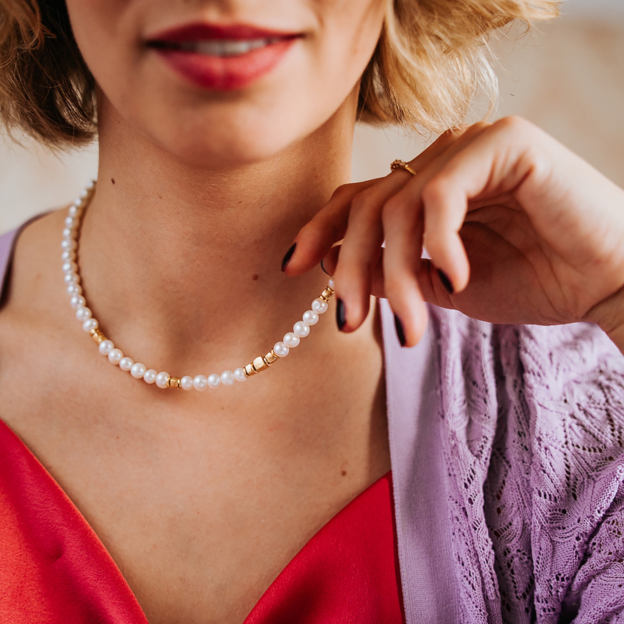 Julie Julsen Kette mit Anhänger »925/- Sterling Silber vergoldet Perlen«