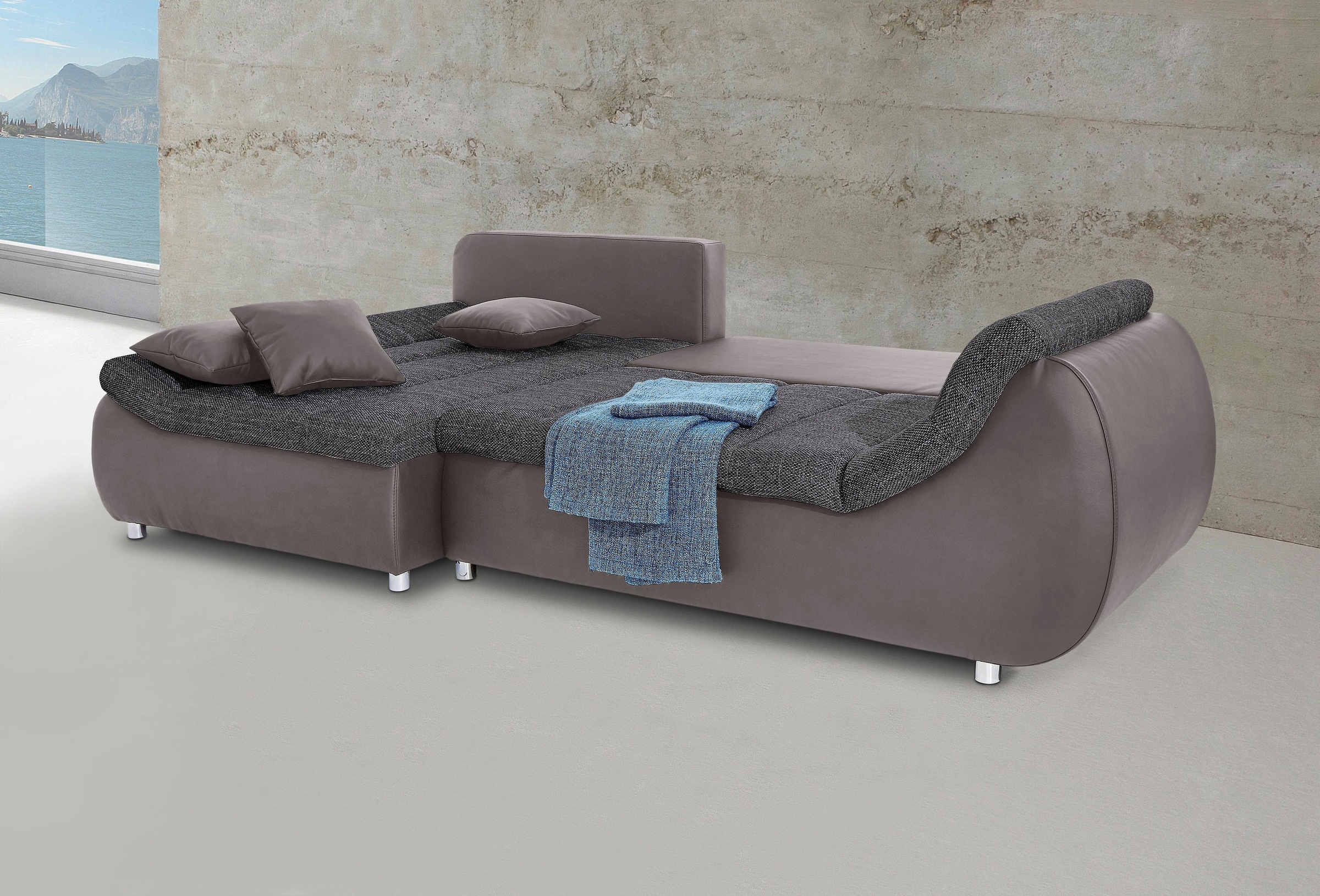 INOSIGN Ecksofa »Imola elegant und bequem, aktuelle Steppung im Sitz, L-For günstig online kaufen