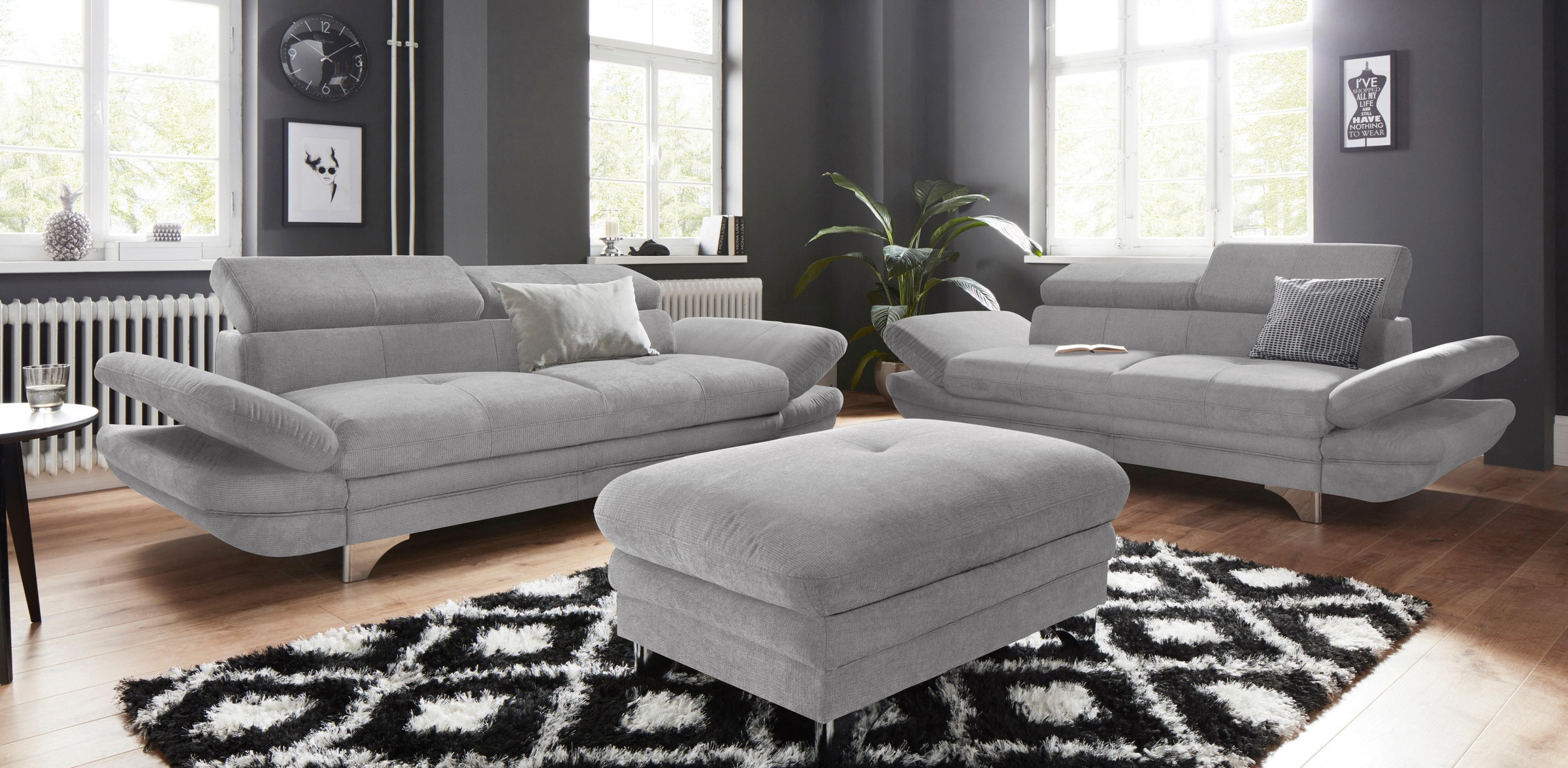 COTTA 2-Sitzer »Enterprise«, Big-Sofa, mit Armteilverstellung & Kopfteilverstellung