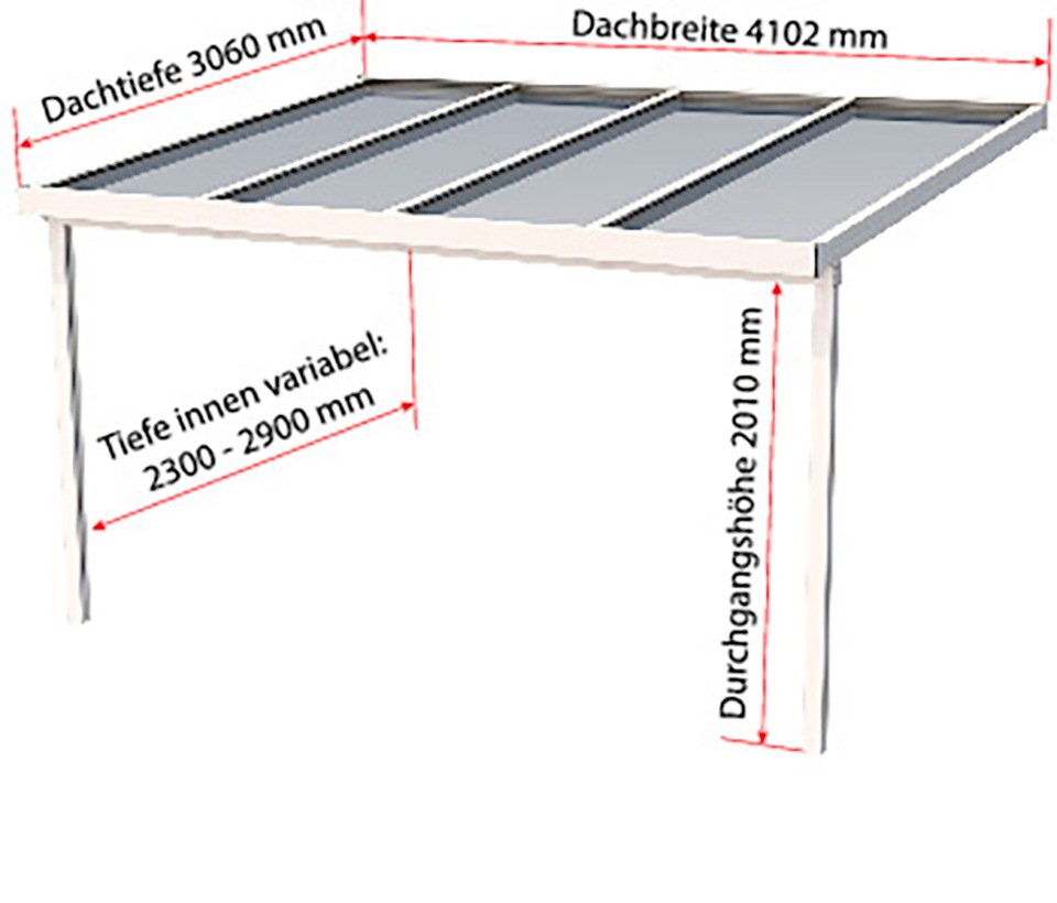 GUTTA Terrassendach »Premium«, BxT: 410x306 cm, Dach Polycarbonat Opal