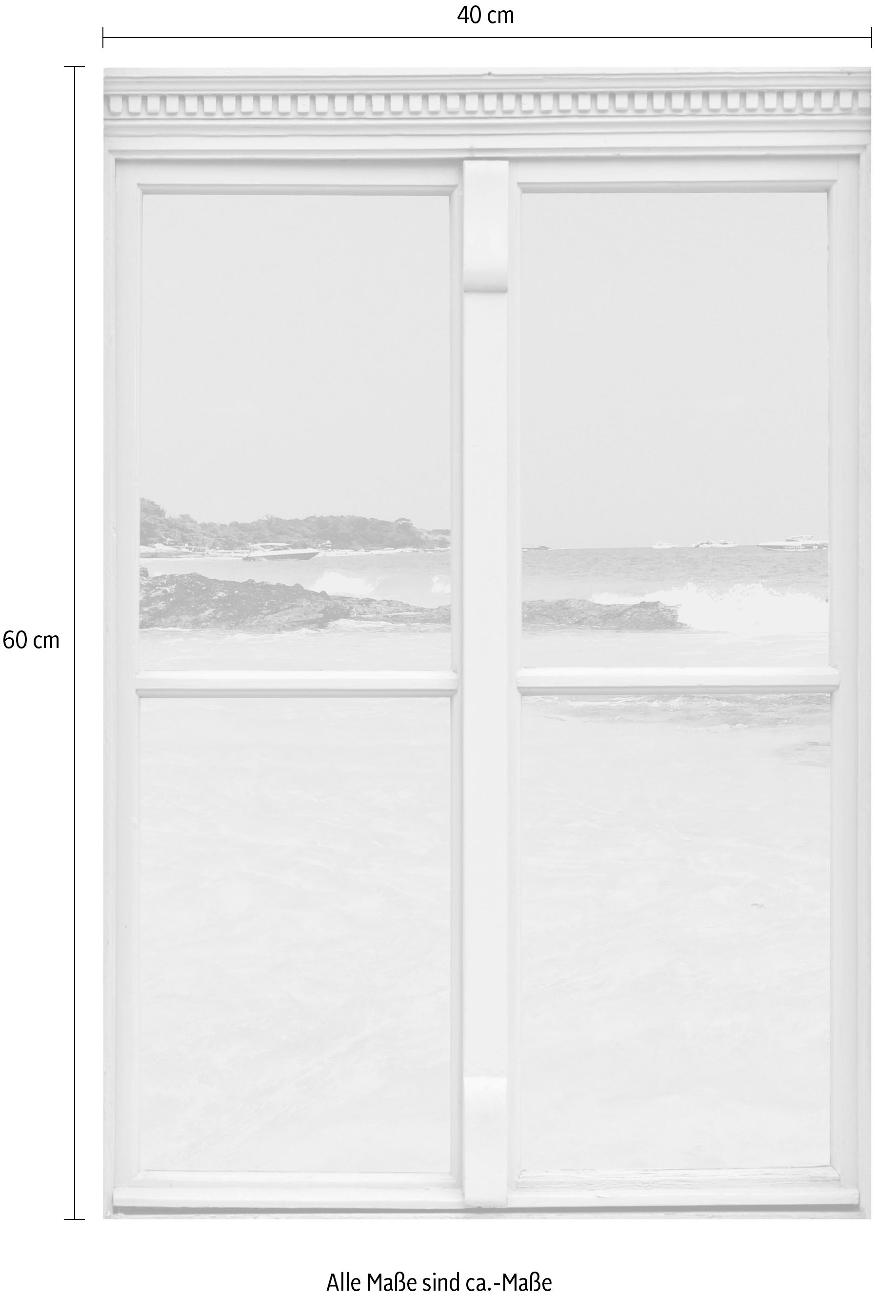 queence Wandsticker »Strand«, Wandsticker, Wandbild, selbstklebend, 3D, Fenster