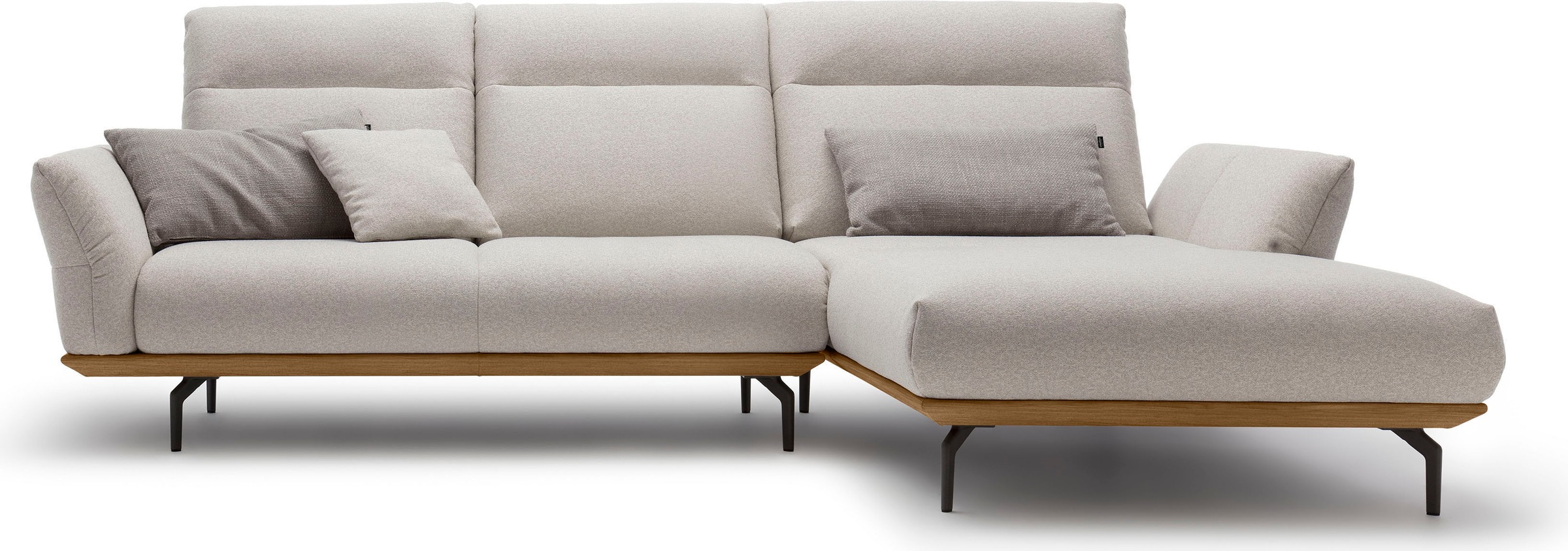 Creation BY ROLF BENZ Ecksofa »CR.460«, Sockel in Nussbaum, Winkelfüße in U günstig online kaufen