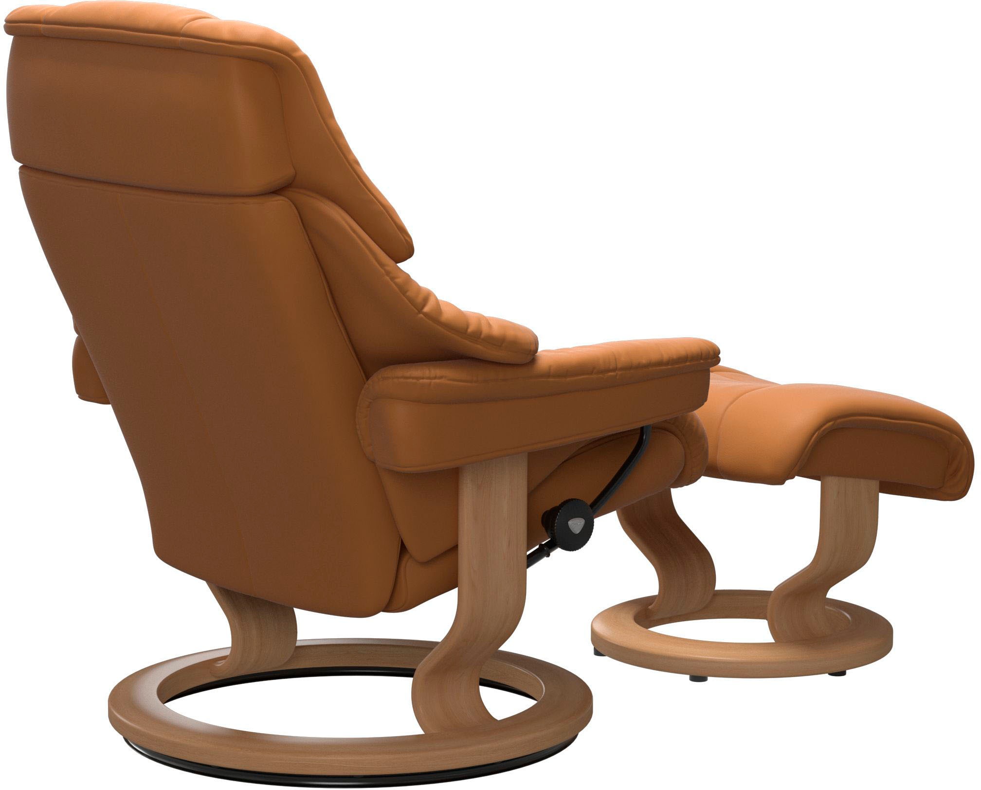 Stressless® Relaxsessel »Reno«, (Set, Relaxsessel mit Hocker), mit Hocker, mit Classic Base, Größe S, M & L, Gestell Eiche