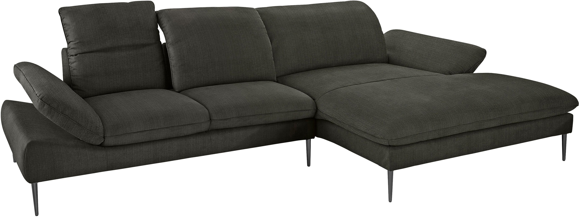 W.SCHILLIG Ecksofa »enjoy&MORE, Designsofa, bequem, zeitlos und elegant, L-Form«, Sitztiefenverstellung, Füße schwarz pulverbeschichtet, Breite 340 cm