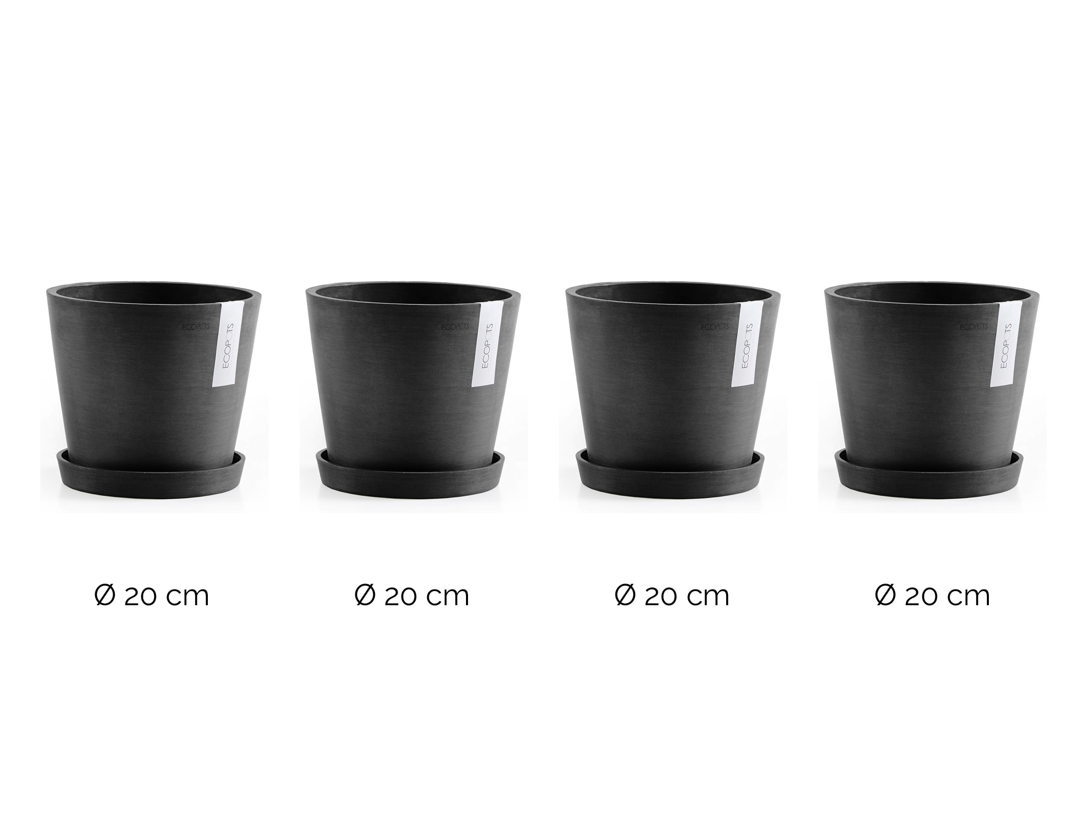 ECOPOTS Blumentopf »Amsterdam«, (Set, 4 St.), mit passenden Untersetzern